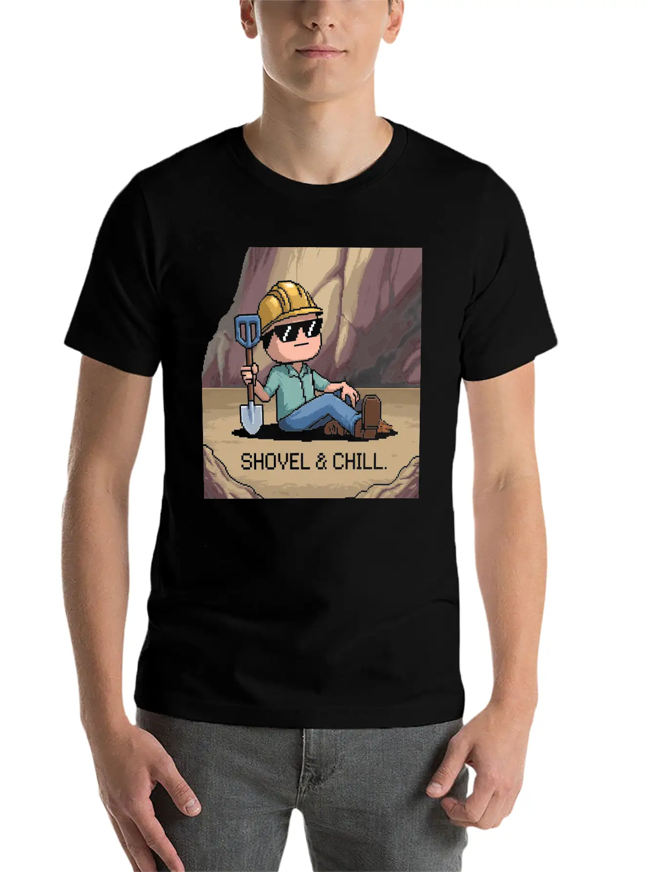 Shovel And Chill 01 Comfortable Minimalist Graphic Tee – Summer Style Essential