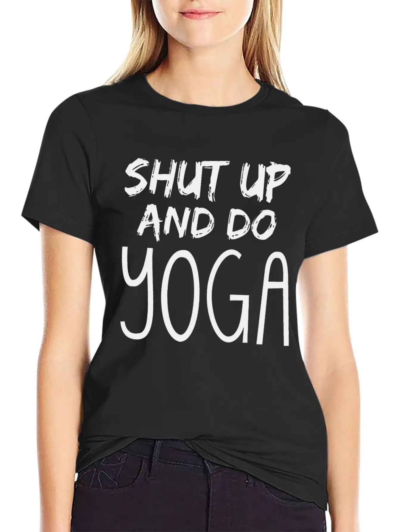 Shut Up And Do Yoga Timeless Short Sleeve Tee – Comfy And Minimalist Design
