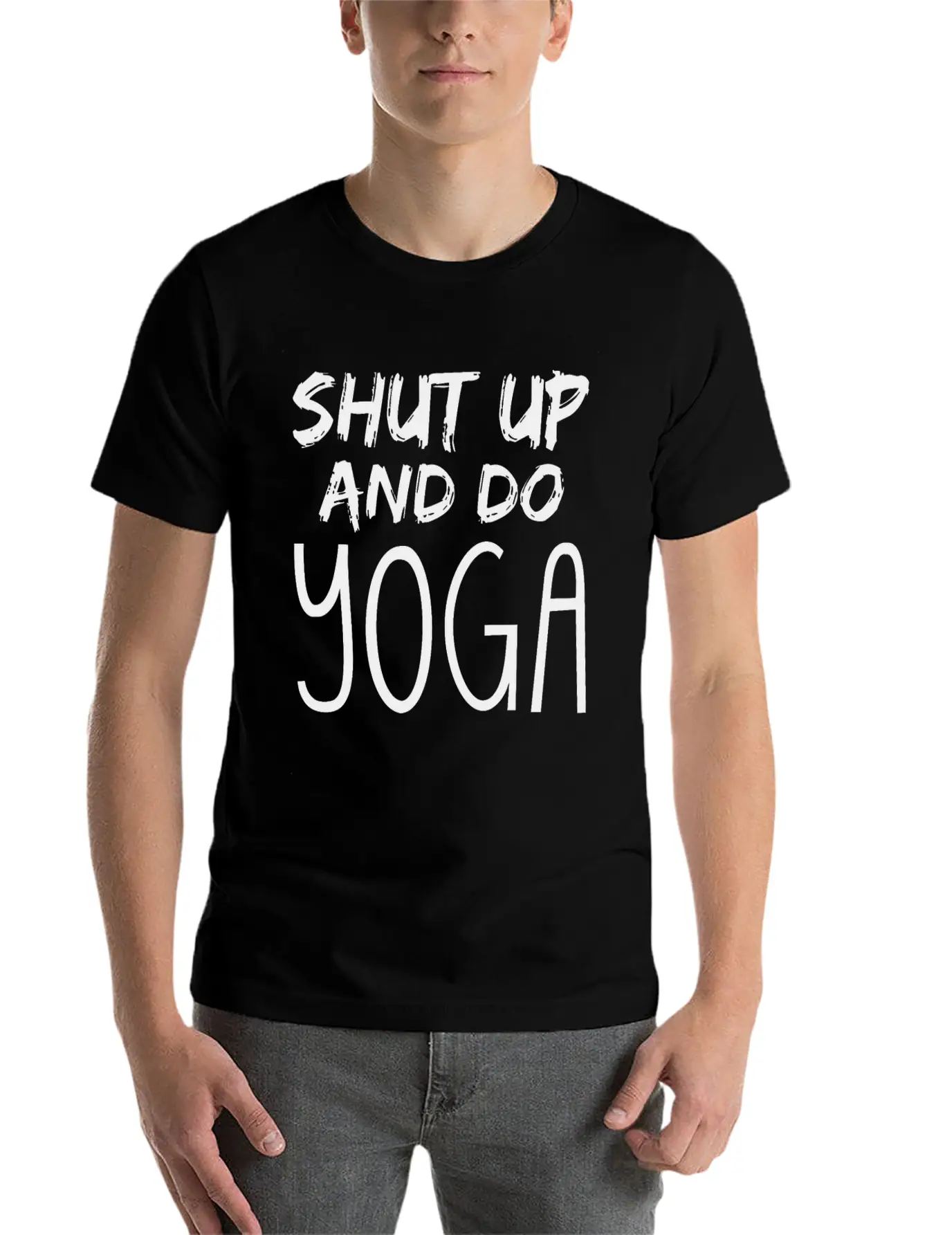 Shut Up And Do Yoga Timeless Short Sleeve Tee – Comfy And Minimalist Design