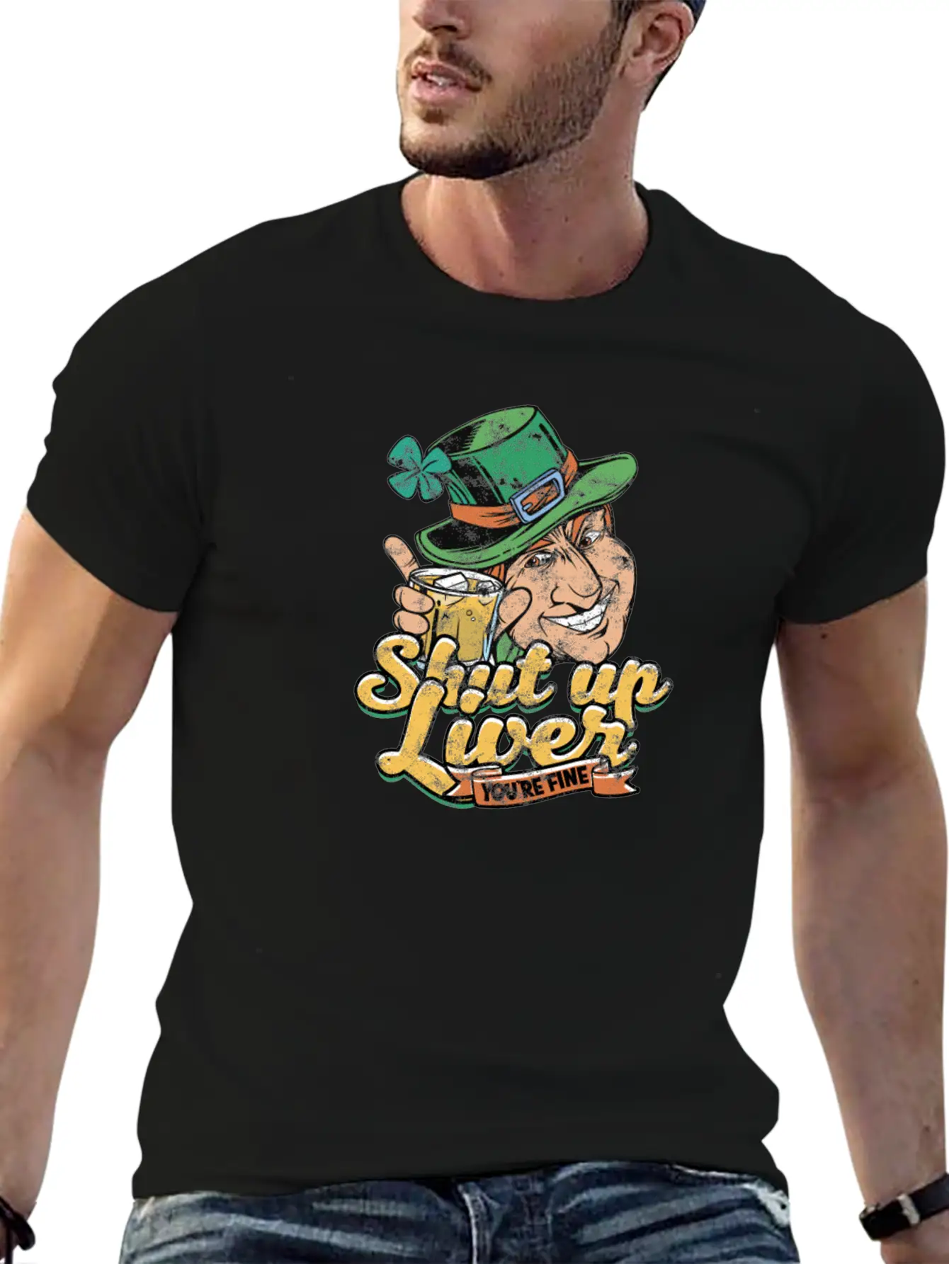 Shut Up Liver You're Fine - Drinking Unisex Short Sleeve Soft Cotton T-Shirt – Casual Everyday Wear