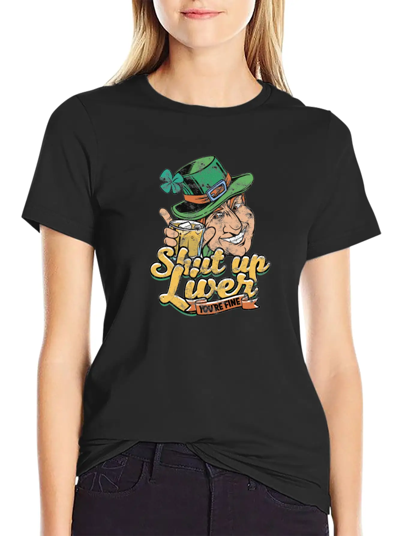 Shut Up Liver You're Fine - Drinking Unisex Short Sleeve Soft Cotton T-Shirt – Casual Everyday Wear