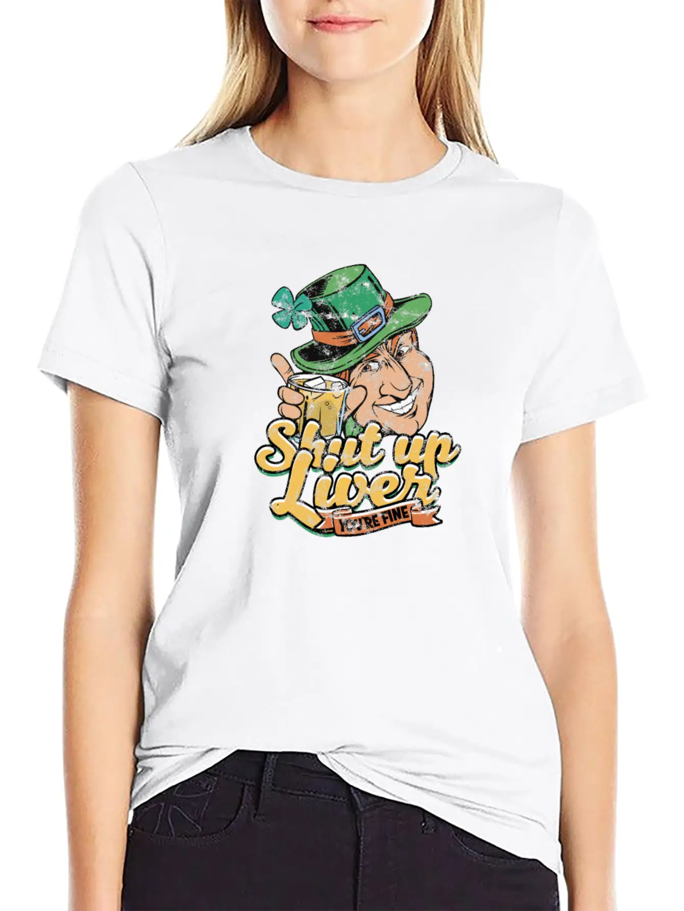 Shut Up Liver You're Fine - Drinking Unisex Short Sleeve Soft Cotton T-Shirt – Casual Everyday Wear