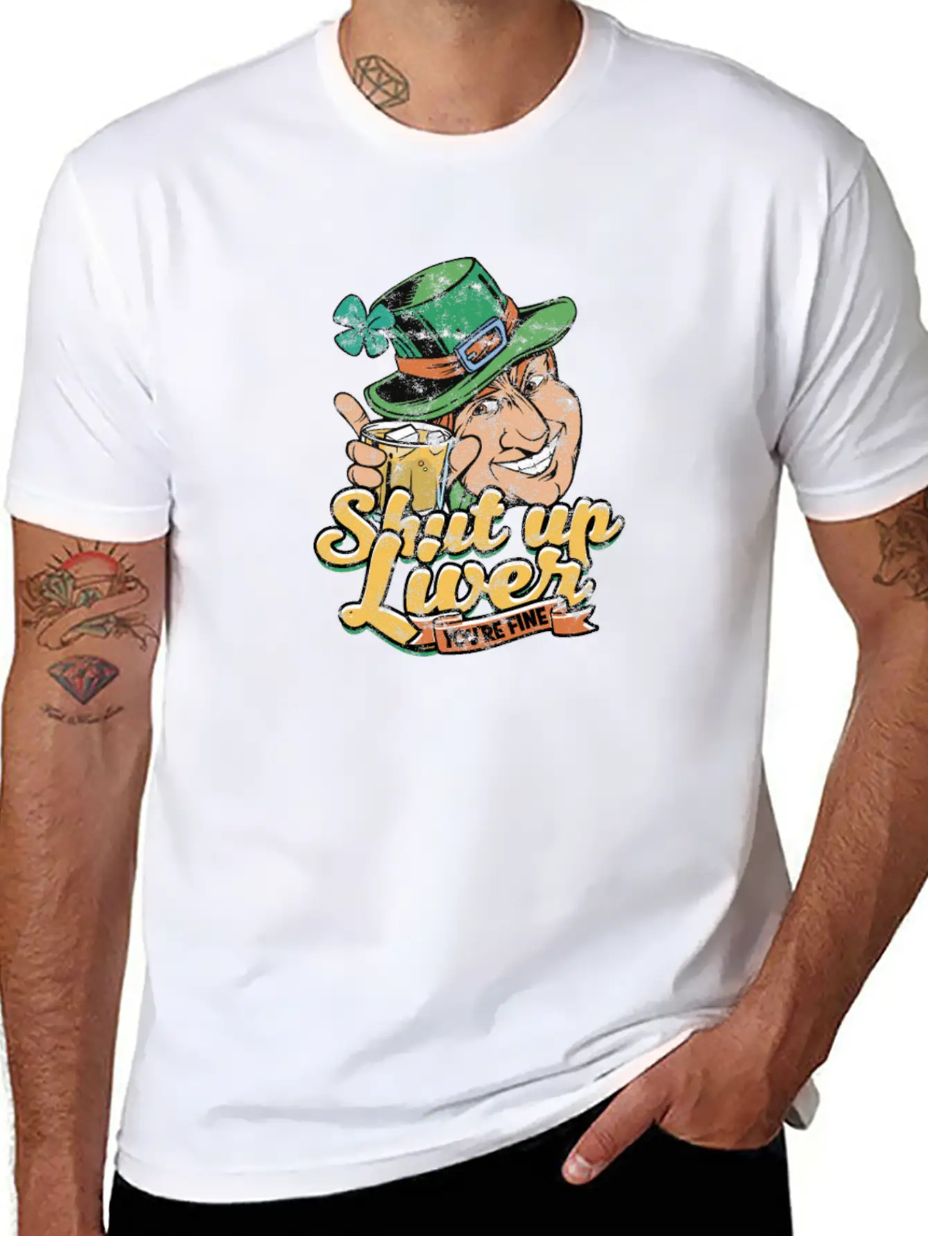 Shut Up Liver You're Fine - Drinking Unisex Short Sleeve Soft Cotton T-Shirt – Casual Everyday Wear