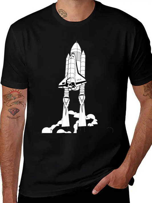 Shuttle Takeoff Unisex Short Sleeve Soft Cotton T-Shirt – Casual Everyday Wear