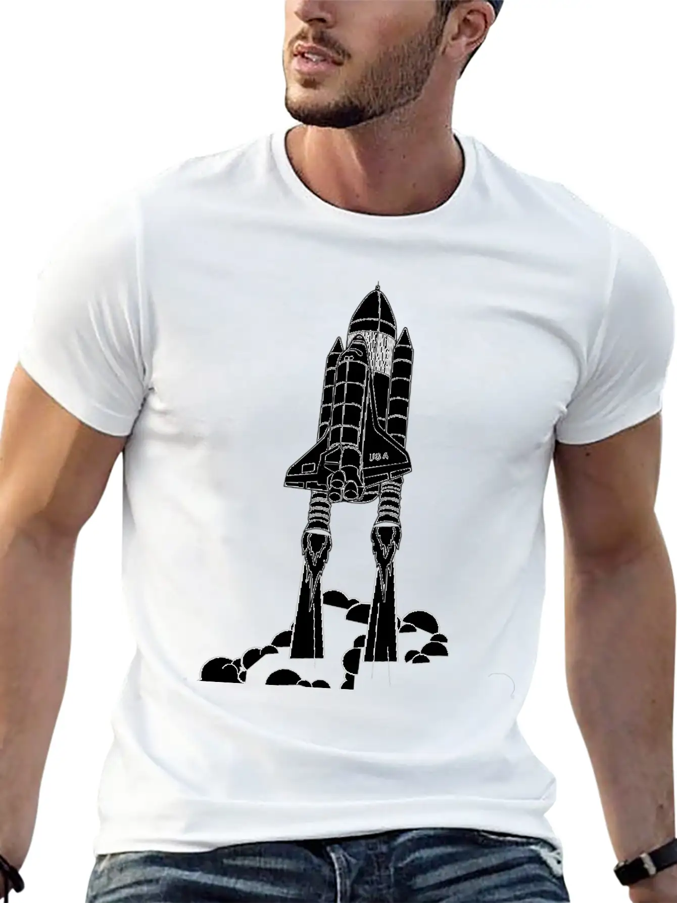 Shuttle Takeoff Unisex Short Sleeve Soft Cotton T-Shirt – Casual Everyday Wear