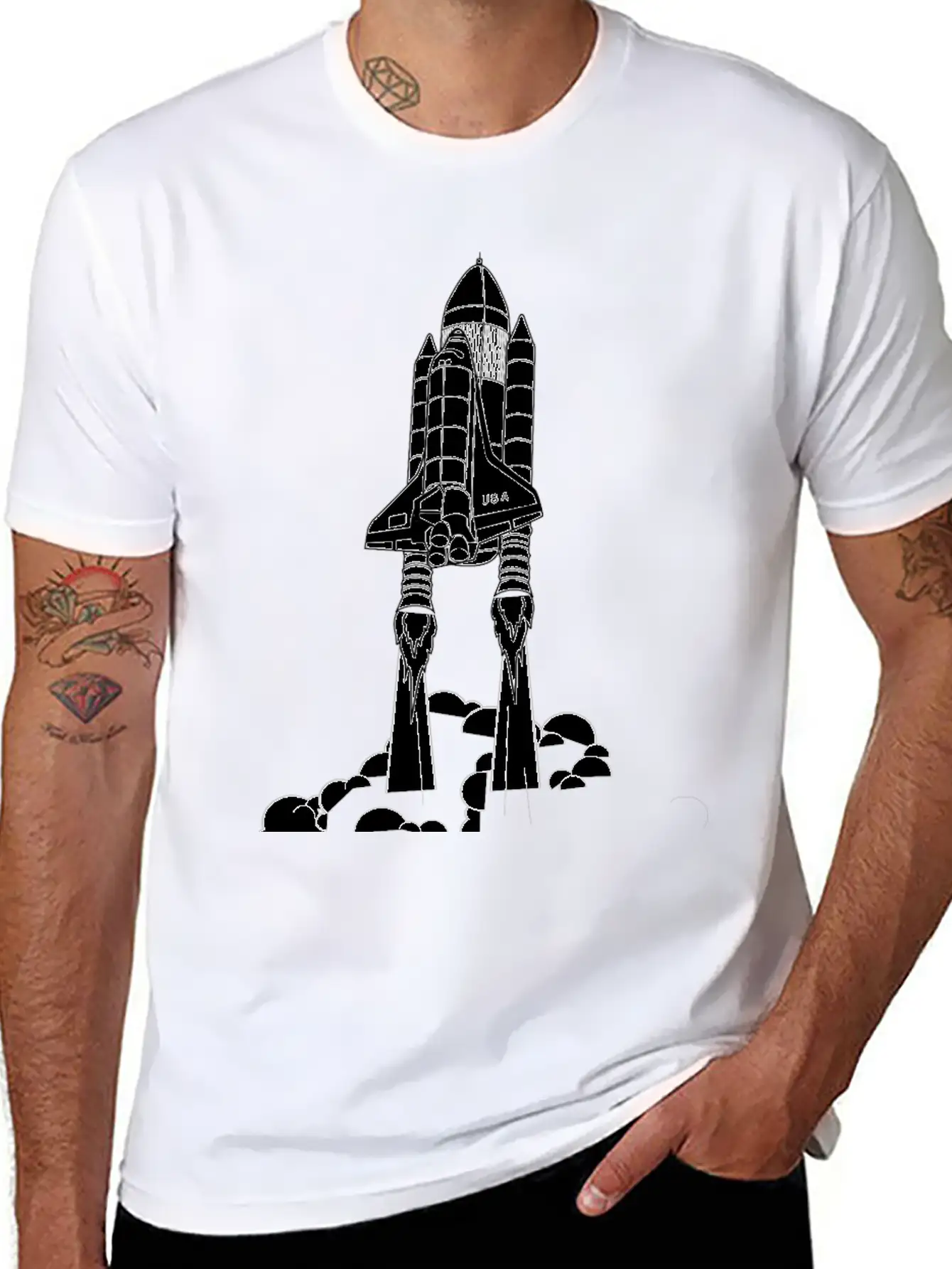 Shuttle Takeoff Unisex Short Sleeve Soft Cotton T-Shirt – Casual Everyday Wear