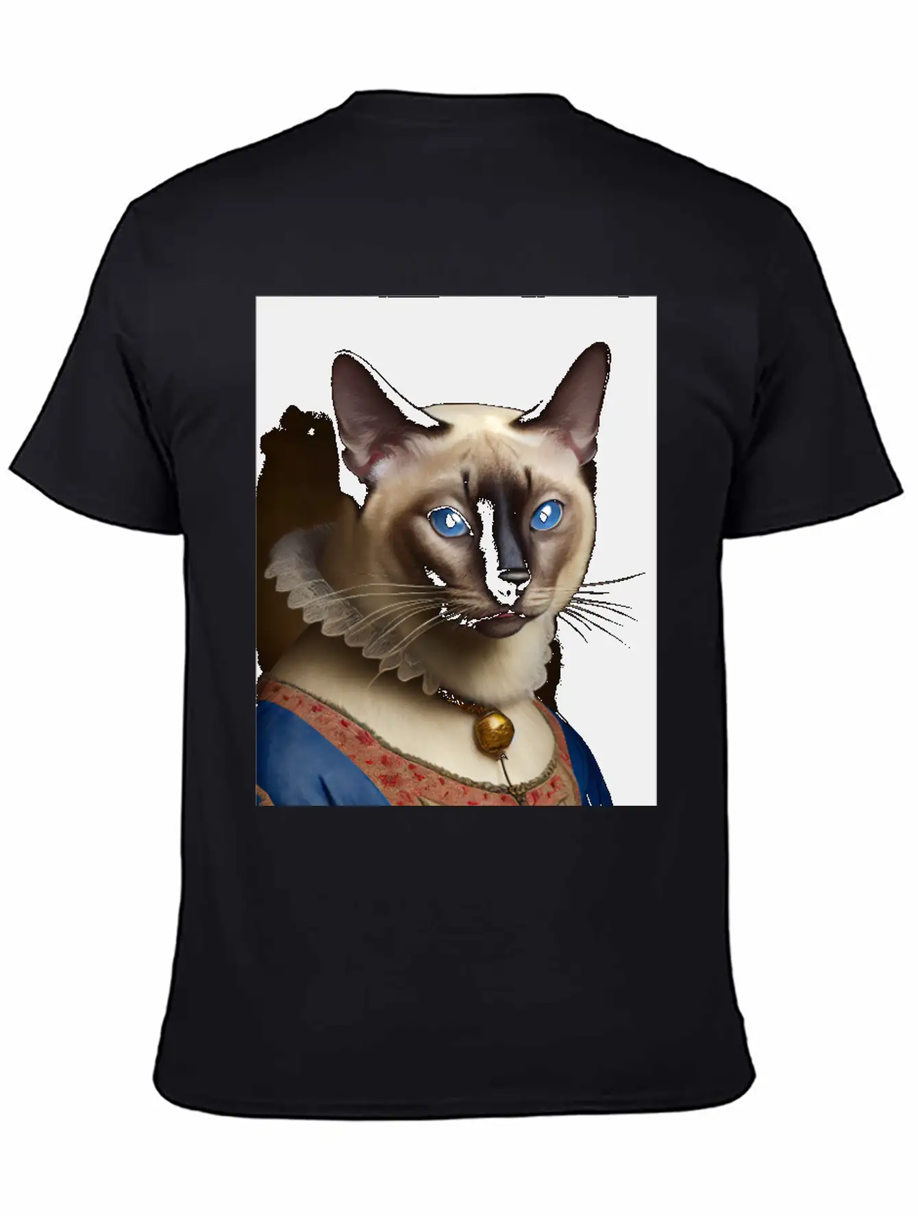 Siamese Cat Breed Portrait Royal Renaissance Anima Unisex Short Sleeve Soft Cotton T-Shirt – Casual Everyday Wear