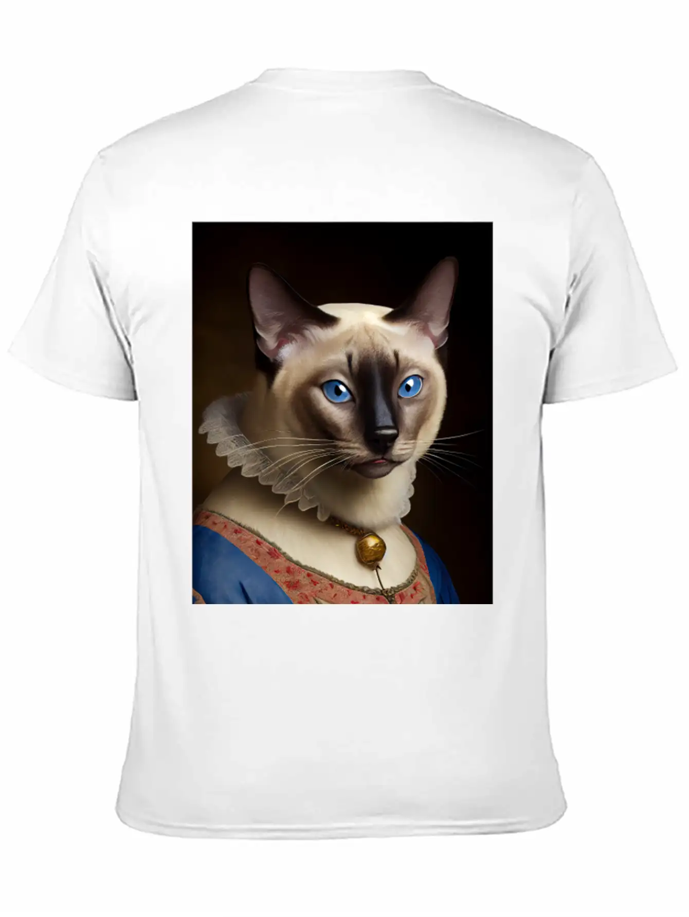 Siamese Cat Breed Portrait Royal Renaissance Anima Unisex Short Sleeve Soft Cotton T-Shirt – Casual Everyday Wear