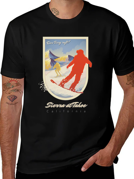 Sierra At Tahoe, California Unisex Short Sleeve Soft Cotton T-Shirt – Casual Everyday Wear