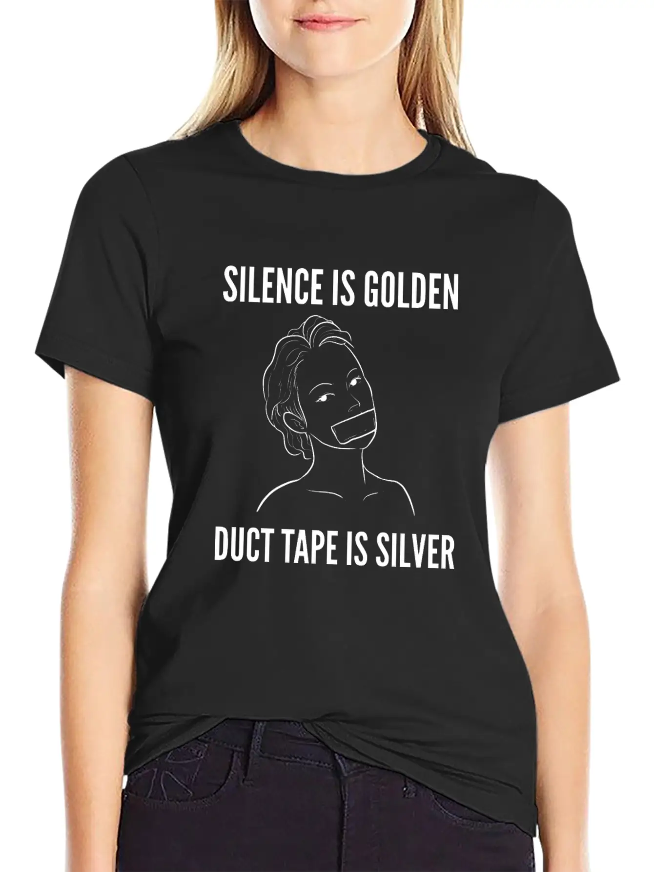 Silence Is Golden Rude Girl Gift Comfortable Minimalist Graphic Tee – Summer Style Essential