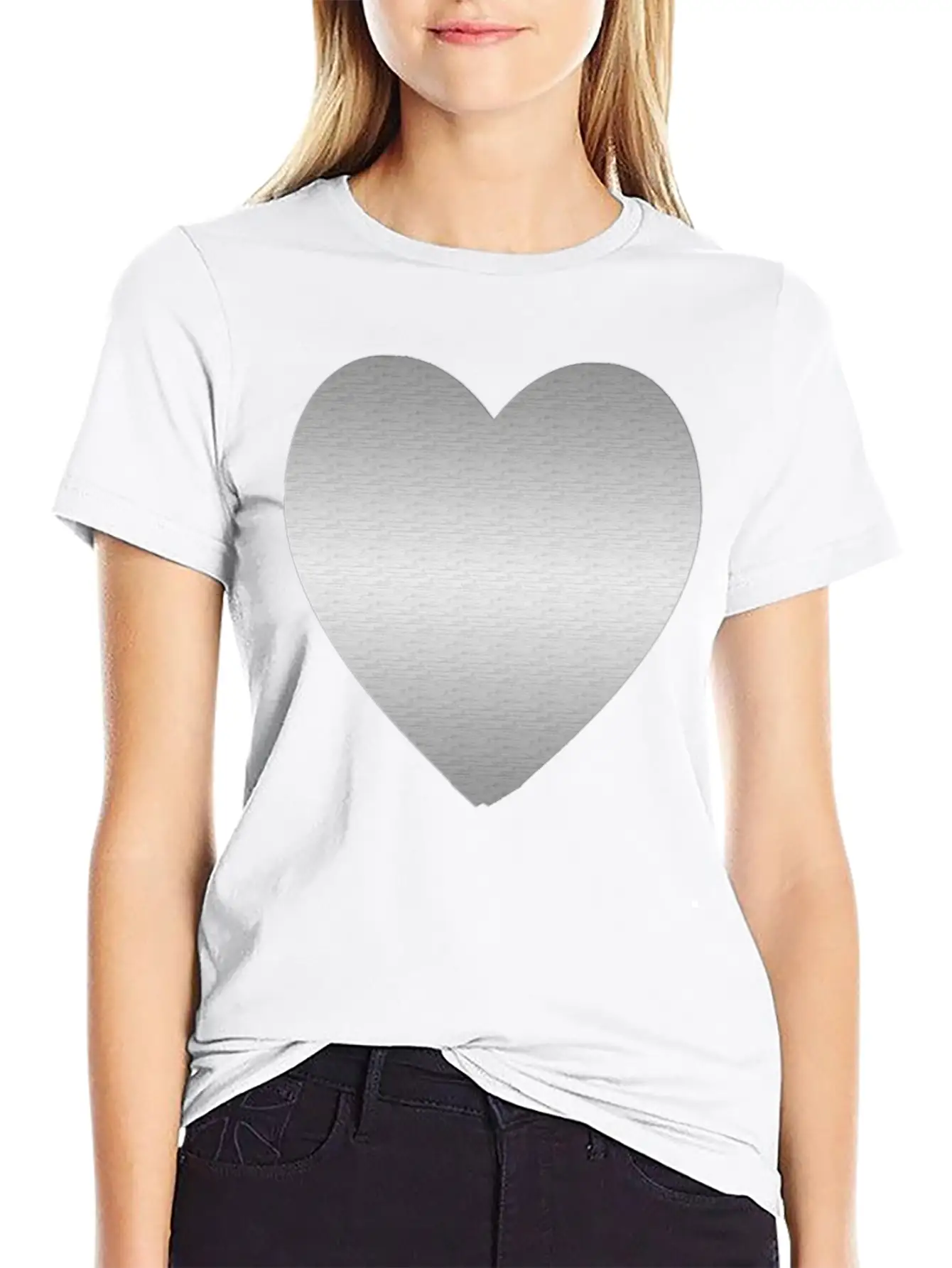 Silver Heart Stylish Everyday T-Shirt – Unisex Basic Cotton Tee