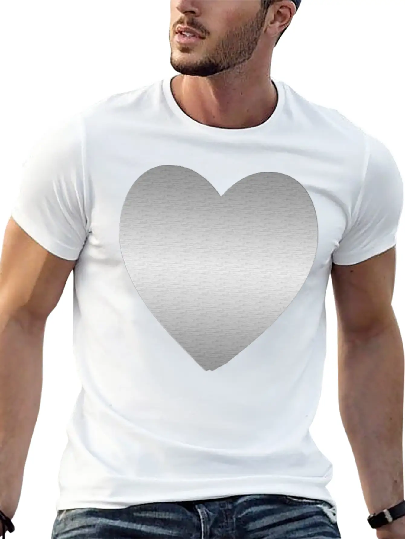 Silver Heart Stylish Everyday T-Shirt – Unisex Basic Cotton Tee