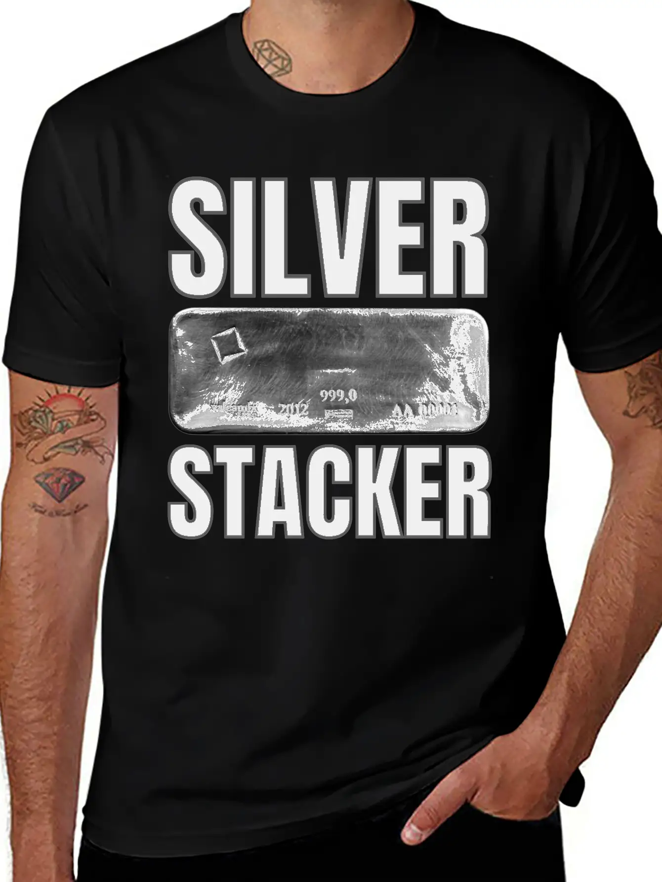 Silver Stacker | Good Delivery Silver Bar Unisex Short Sleeve Soft Cotton T-Shirt – Casual Everyday Wear