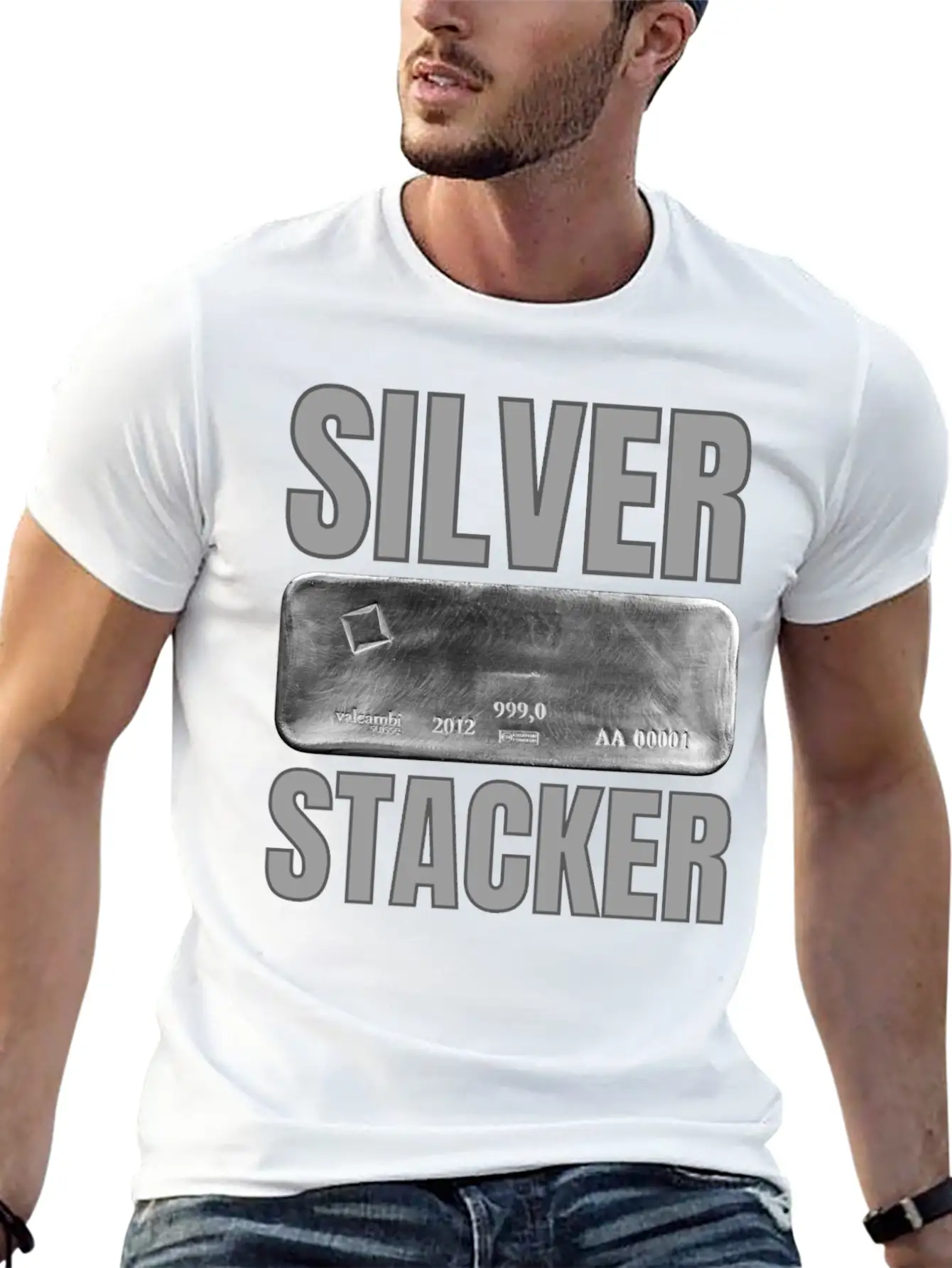 Silver Stacker | Good Delivery Silver Bar Unisex Short Sleeve Soft Cotton T-Shirt – Casual Everyday Wear