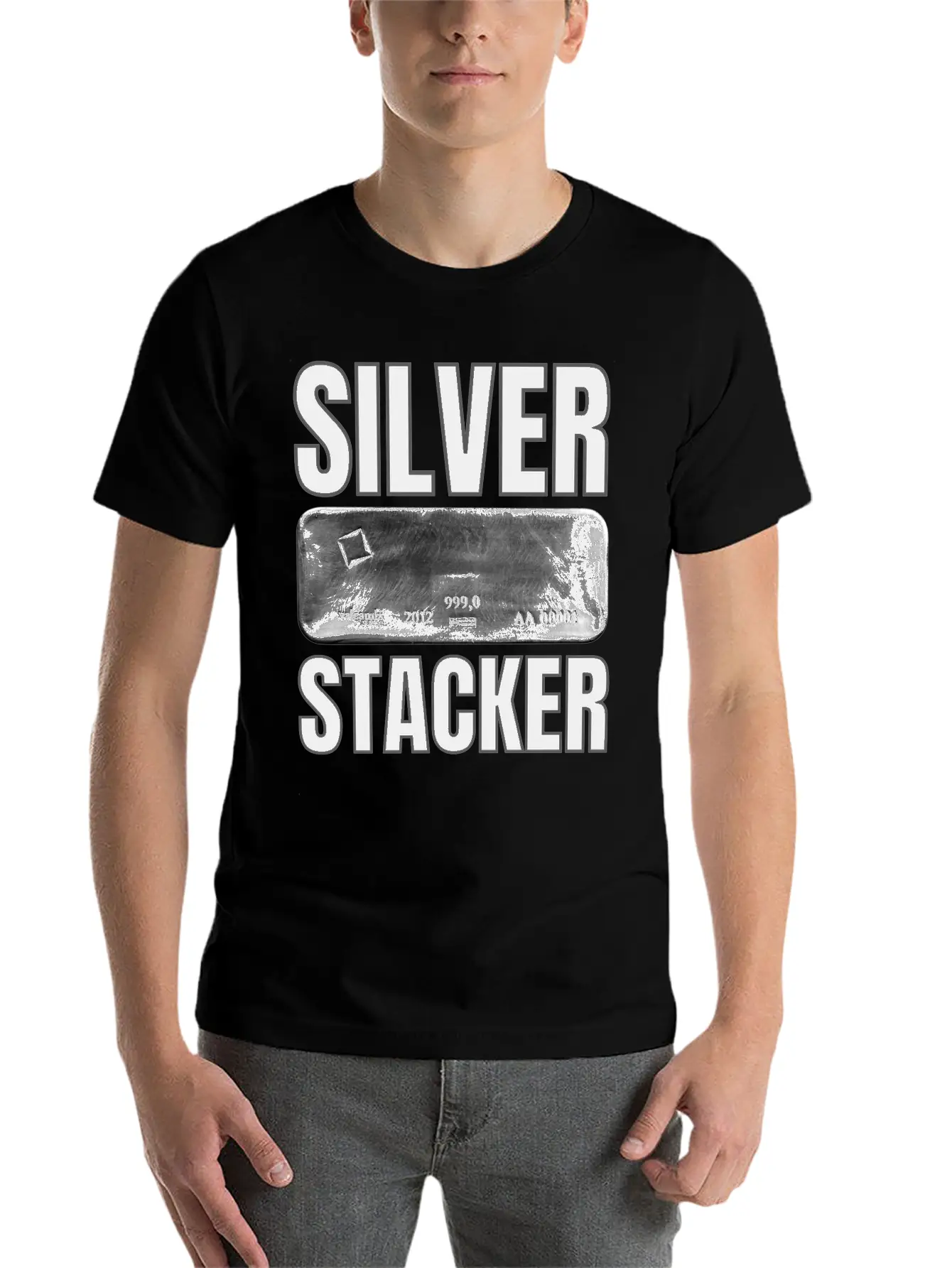 Silver Stacker | Good Delivery Silver Bar Unisex Short Sleeve Soft Cotton T-Shirt – Casual Everyday Wear