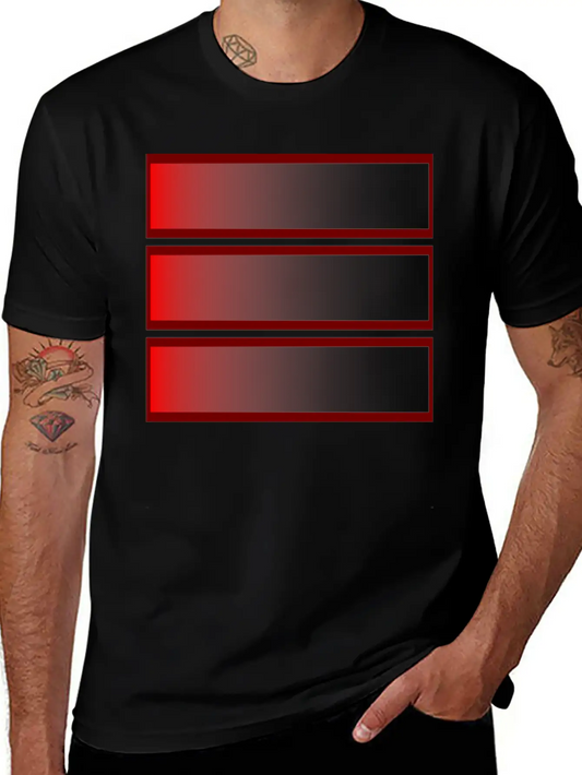 Simple Geometric Motif - Low Battery Timeless Short Sleeve Tee – Comfy And Minimalist Design