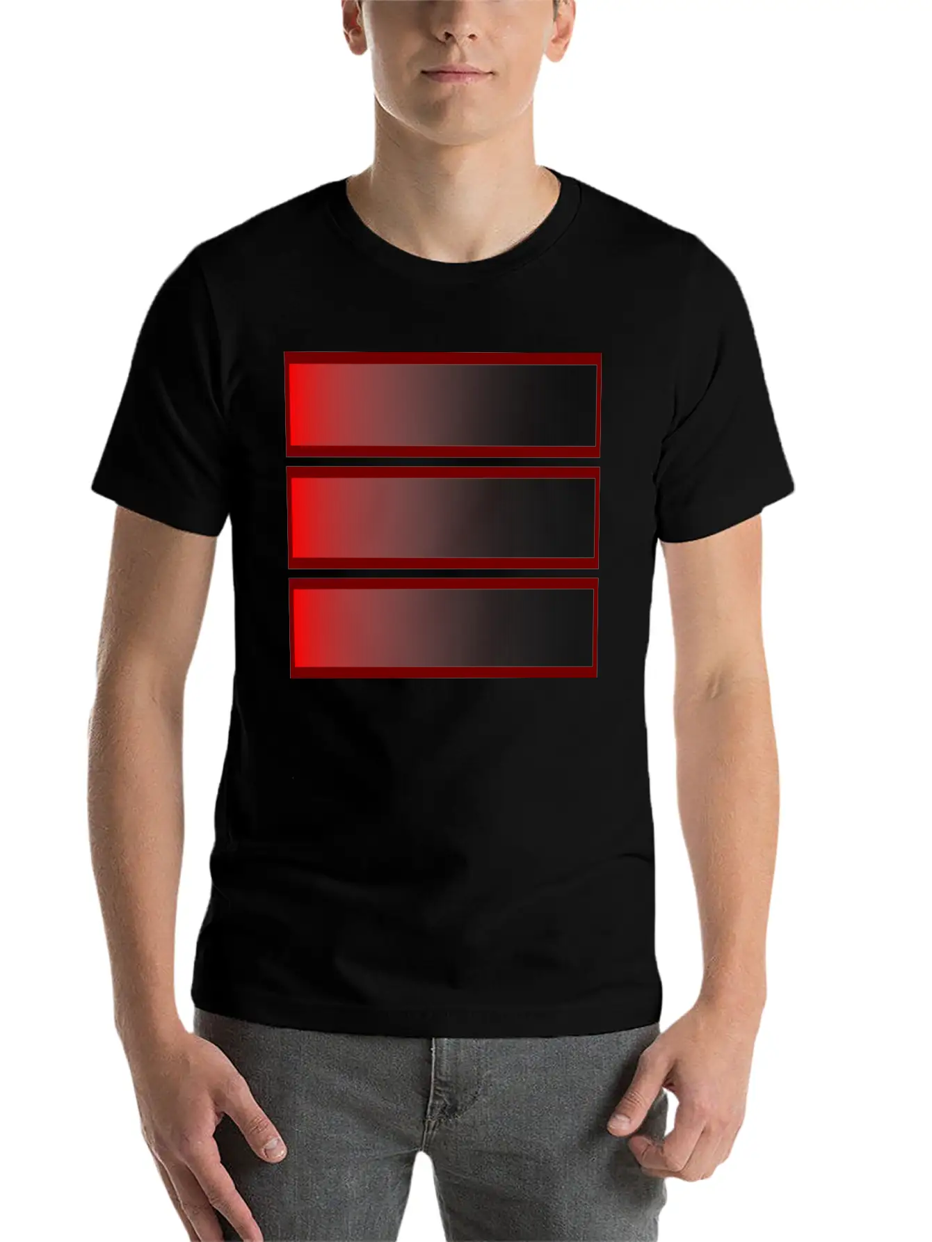 Simple Geometric Motif - Low Battery Timeless Short Sleeve Tee – Comfy And Minimalist Design