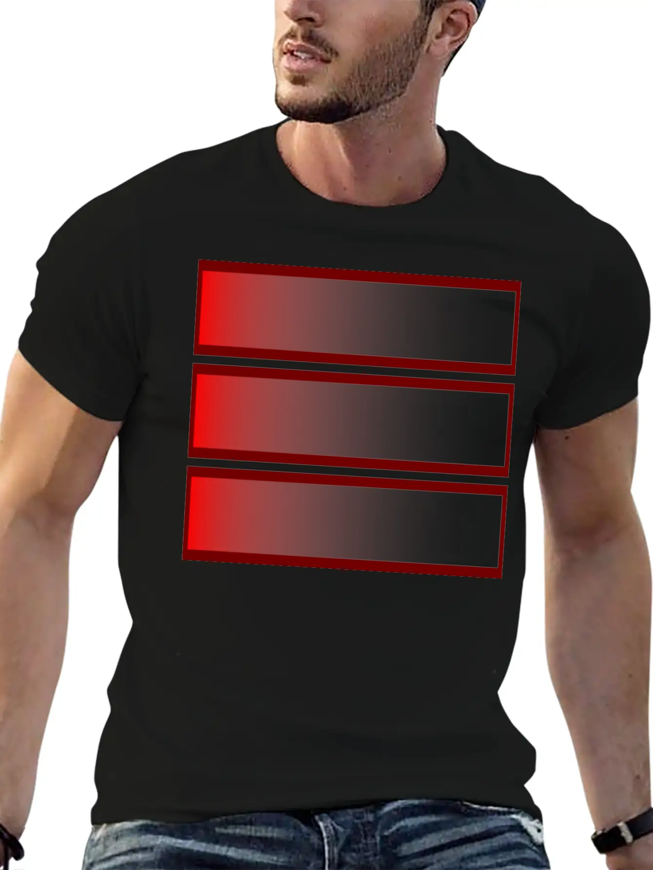 Simple Geometric Motif - Low Battery Timeless Short Sleeve Tee – Comfy And Minimalist Design