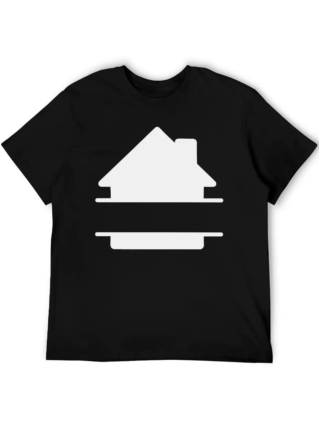Simple House Shadow Image With Text Space Stylish Everyday T-Shirt – Unisex Basic Cotton Tee
