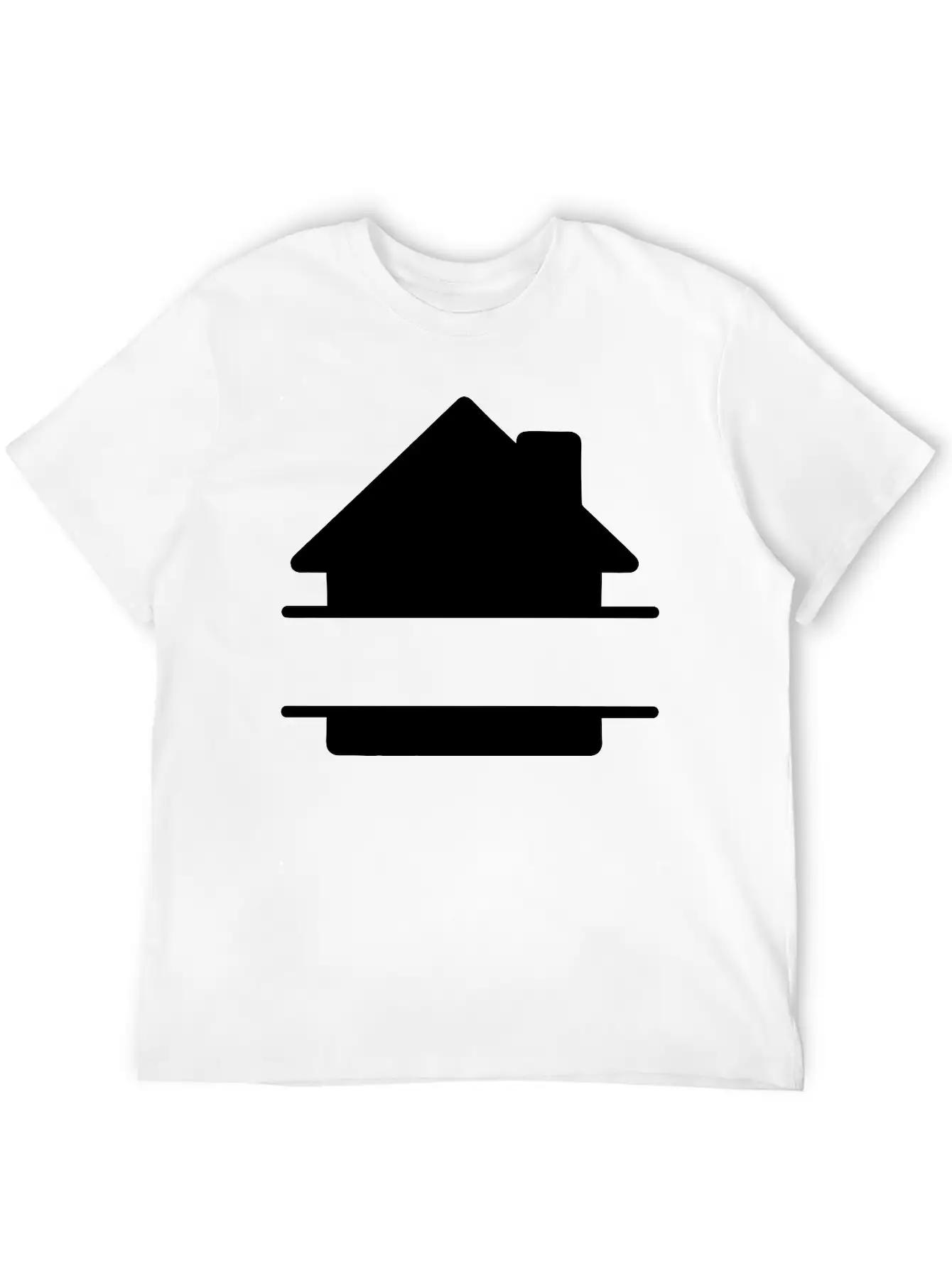 Simple House Shadow Image With Text Space Stylish Everyday T-Shirt – Unisex Basic Cotton Tee