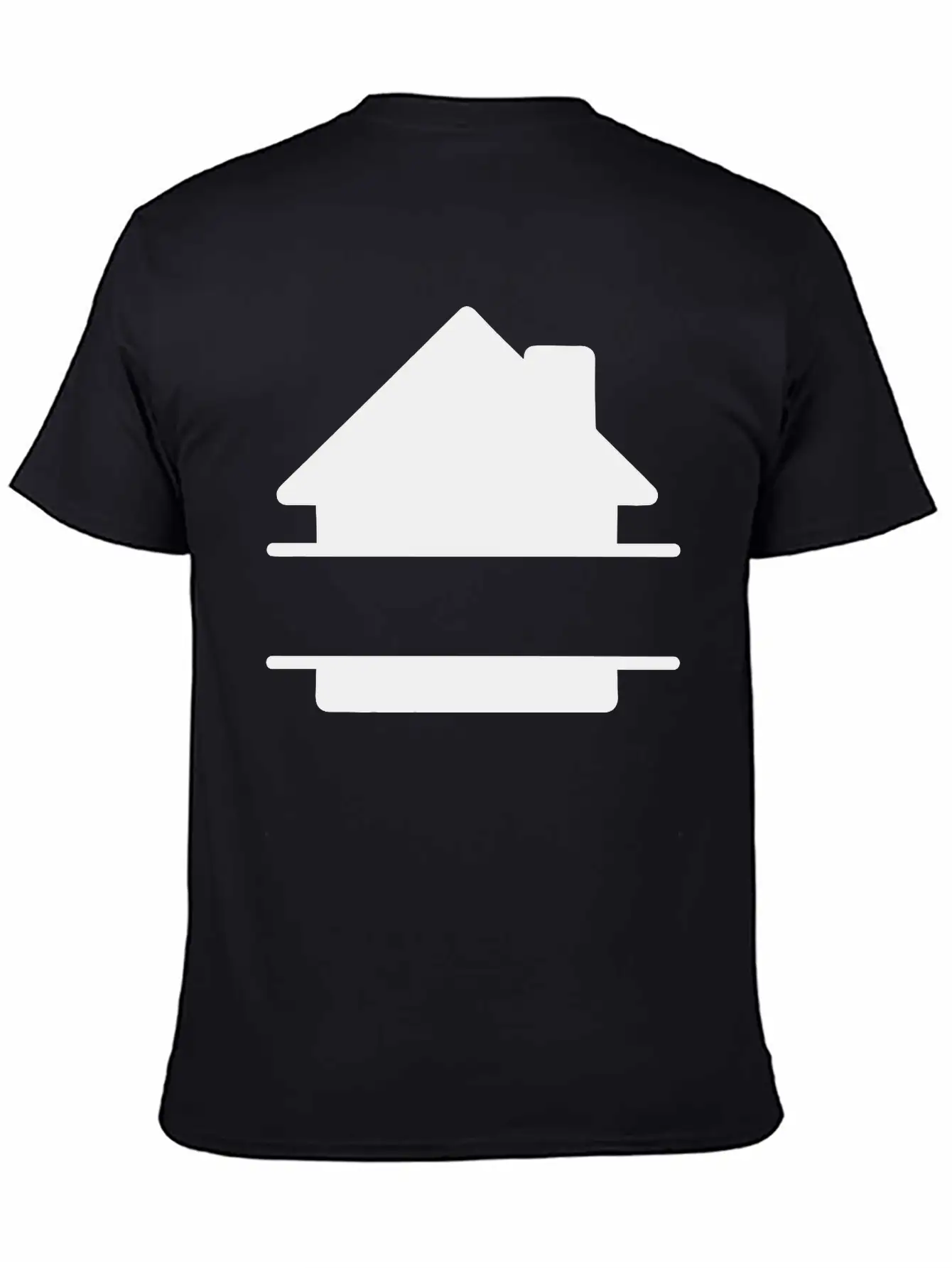 Simple House Shadow Image With Text Space Stylish Everyday T-Shirt – Unisex Basic Cotton Tee