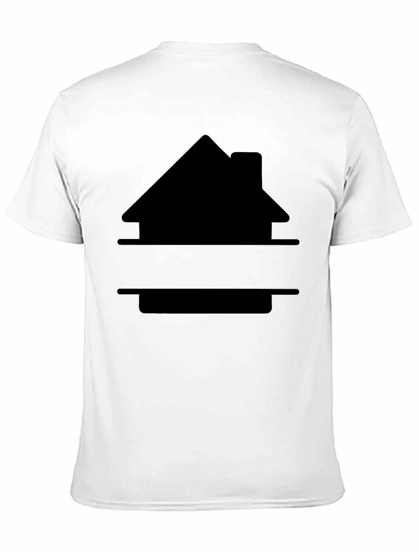 Simple House Shadow Image With Text Space Stylish Everyday T-Shirt – Unisex Basic Cotton Tee