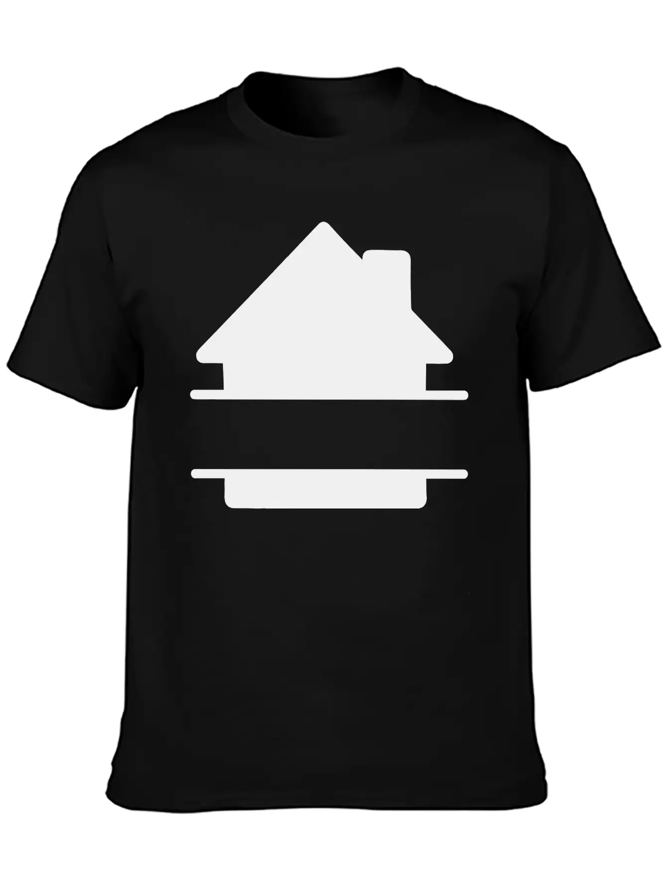 Simple House Shadow Image With Text Space Stylish Everyday T-Shirt – Unisex Basic Cotton Tee