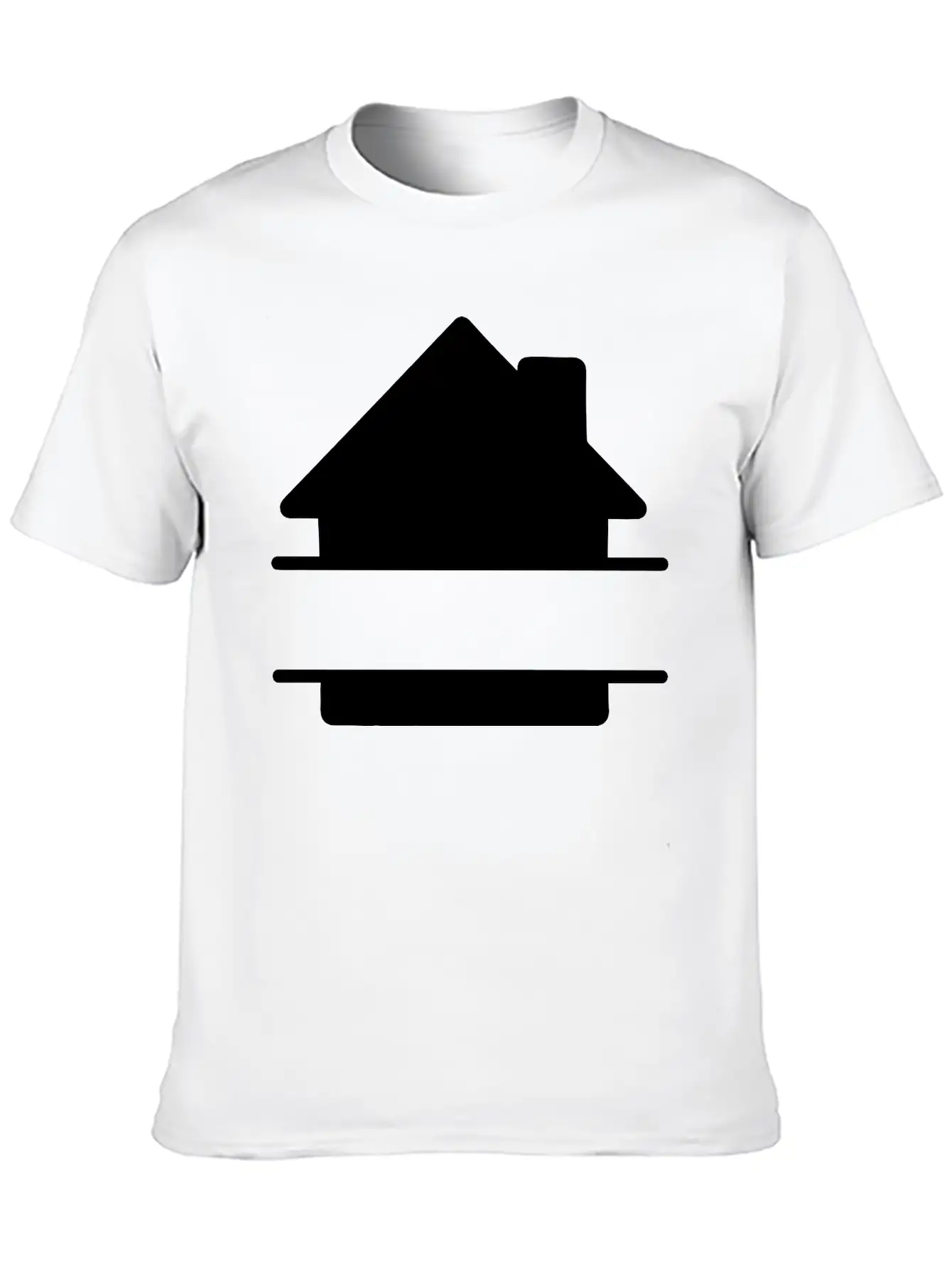 Simple House Shadow Image With Text Space Stylish Everyday T-Shirt – Unisex Basic Cotton Tee