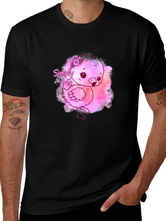 Simply Me Splatter Flamingo Timeless Short Sleeve Tee – Comfy And Minimalist Design