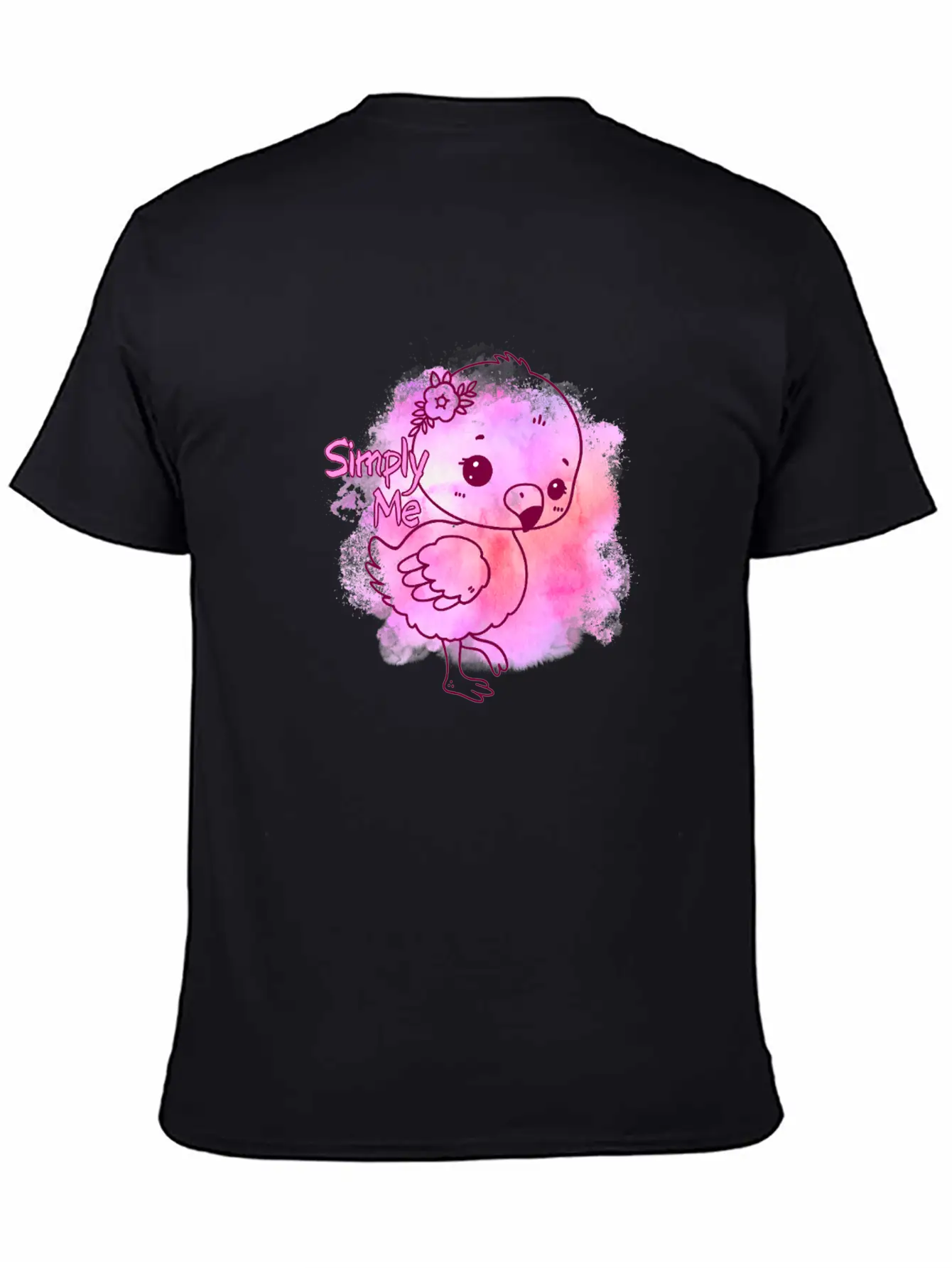 Simply Me Splatter Flamingo Timeless Short Sleeve Tee – Comfy And Minimalist Design