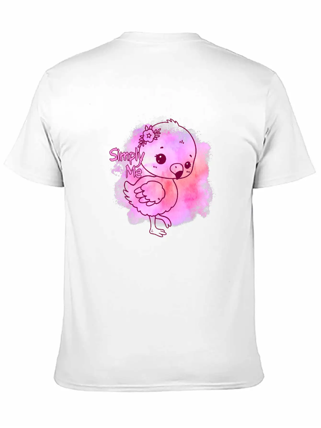 Simply Me Splatter Flamingo Timeless Short Sleeve Tee – Comfy And Minimalist Design