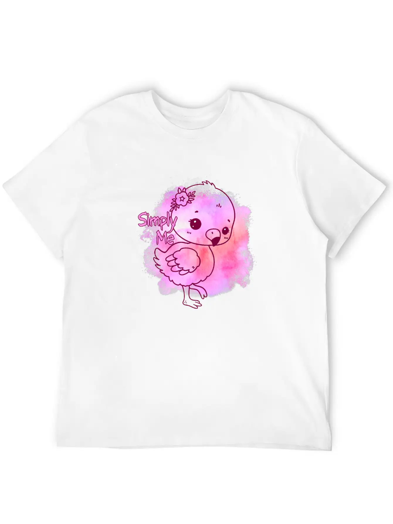 Simply Me Splatter Flamingo Timeless Short Sleeve Tee – Comfy And Minimalist Design