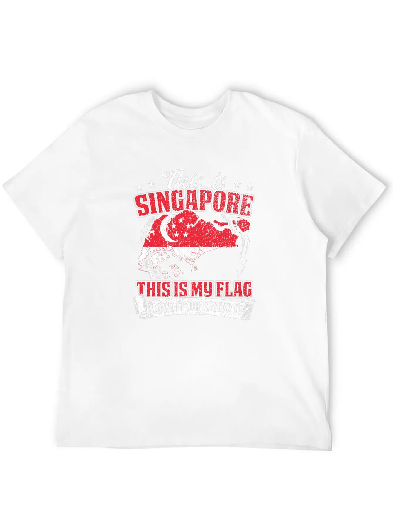 SINGAPORE FLAG Stylish Everyday T-Shirt – Unisex Basic Cotton Tee