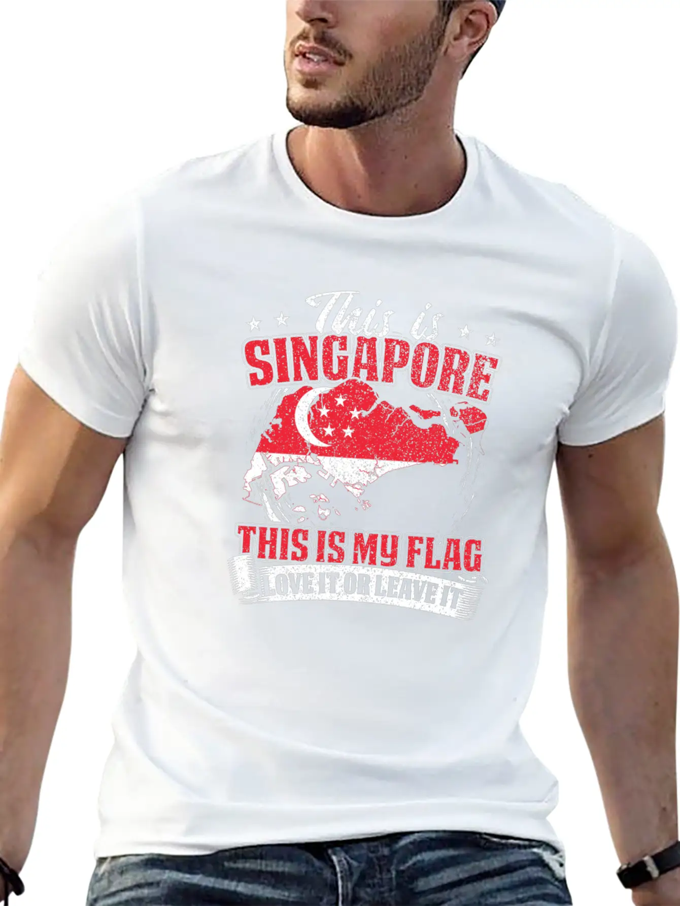 SINGAPORE FLAG Stylish Everyday T-Shirt – Unisex Basic Cotton Tee