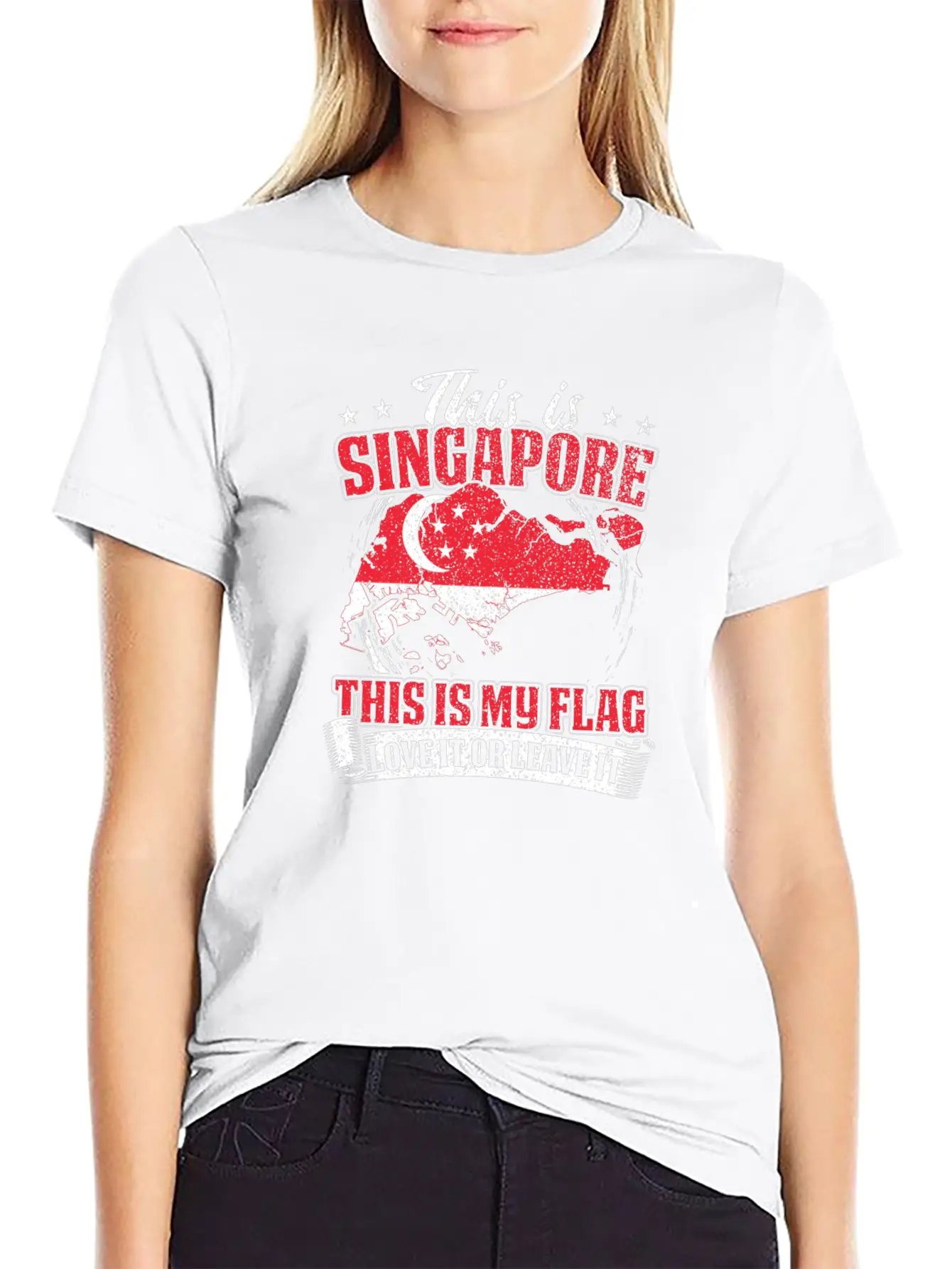 SINGAPORE FLAG Stylish Everyday T-Shirt – Unisex Basic Cotton Tee