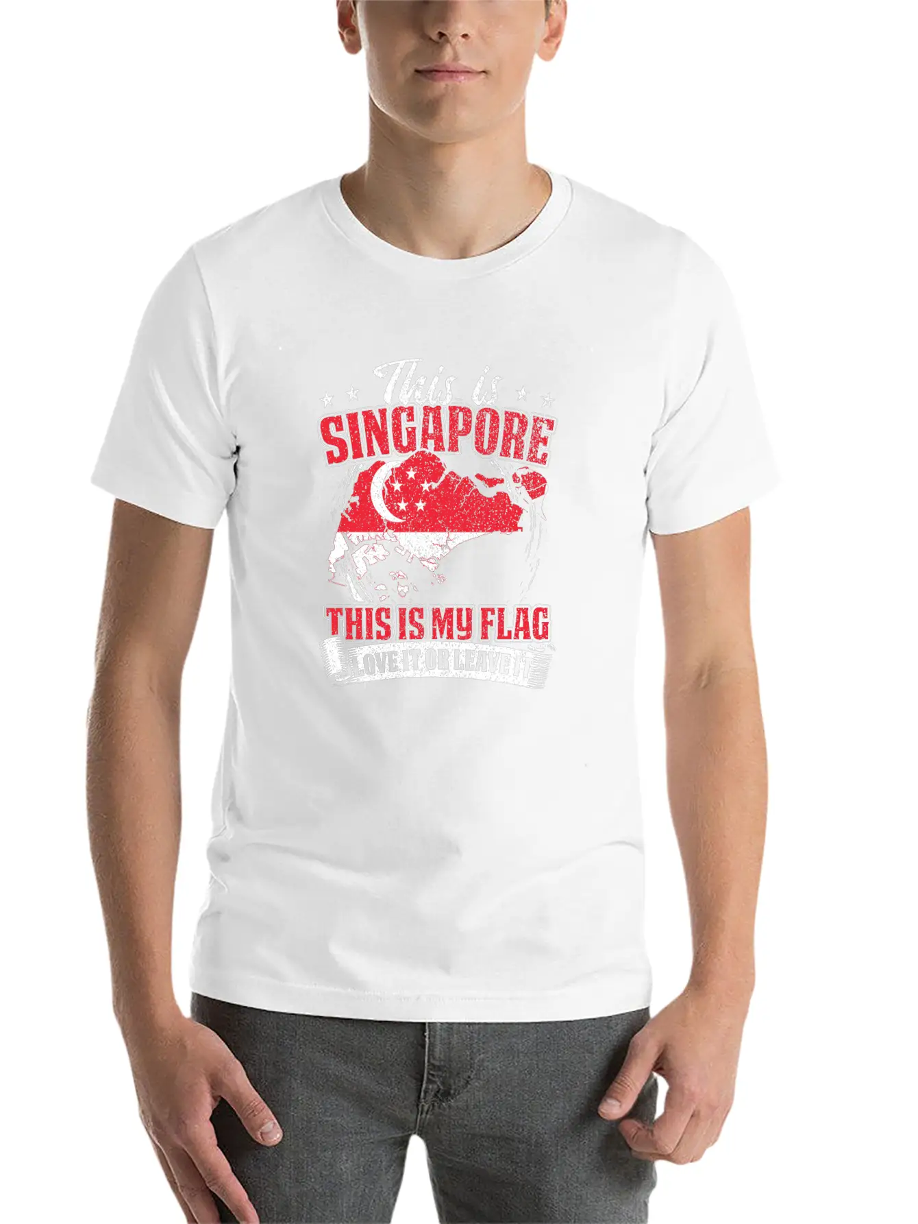 SINGAPORE FLAG Stylish Everyday T-Shirt – Unisex Basic Cotton Tee