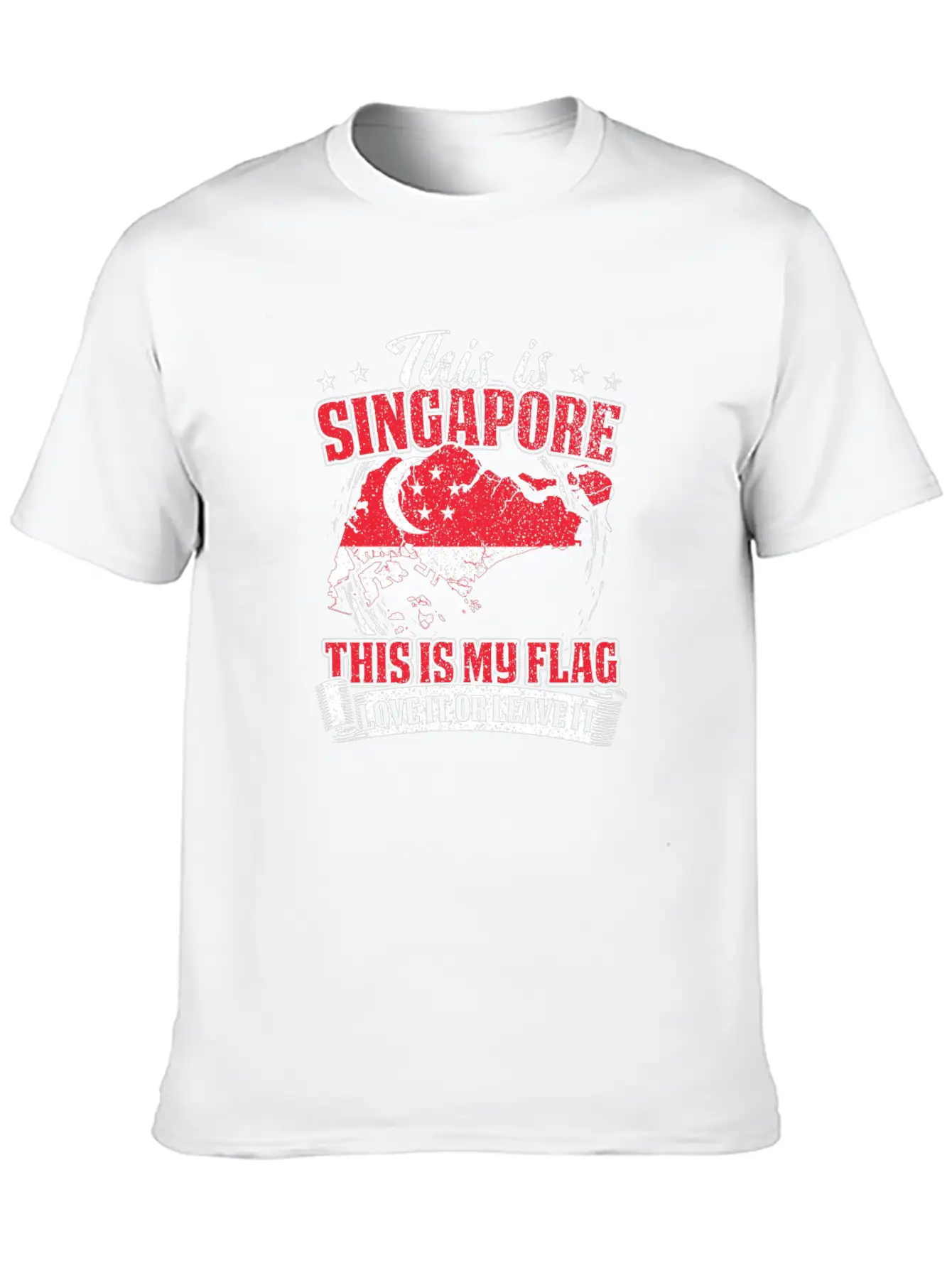 SINGAPORE FLAG Stylish Everyday T-Shirt – Unisex Basic Cotton Tee