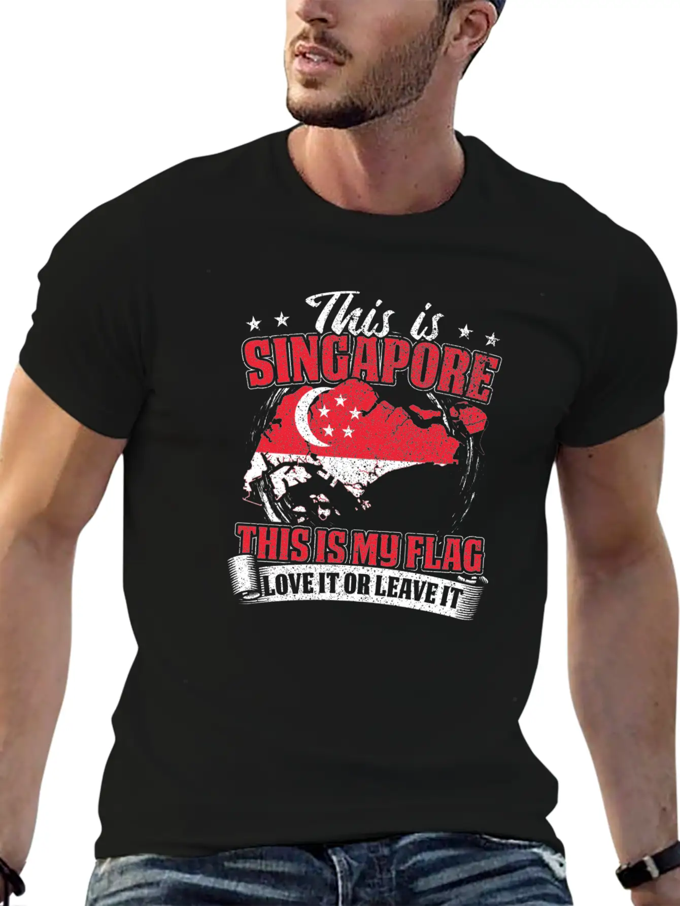 SINGAPORE FLAG Stylish Everyday T-Shirt – Unisex Basic Cotton Tee