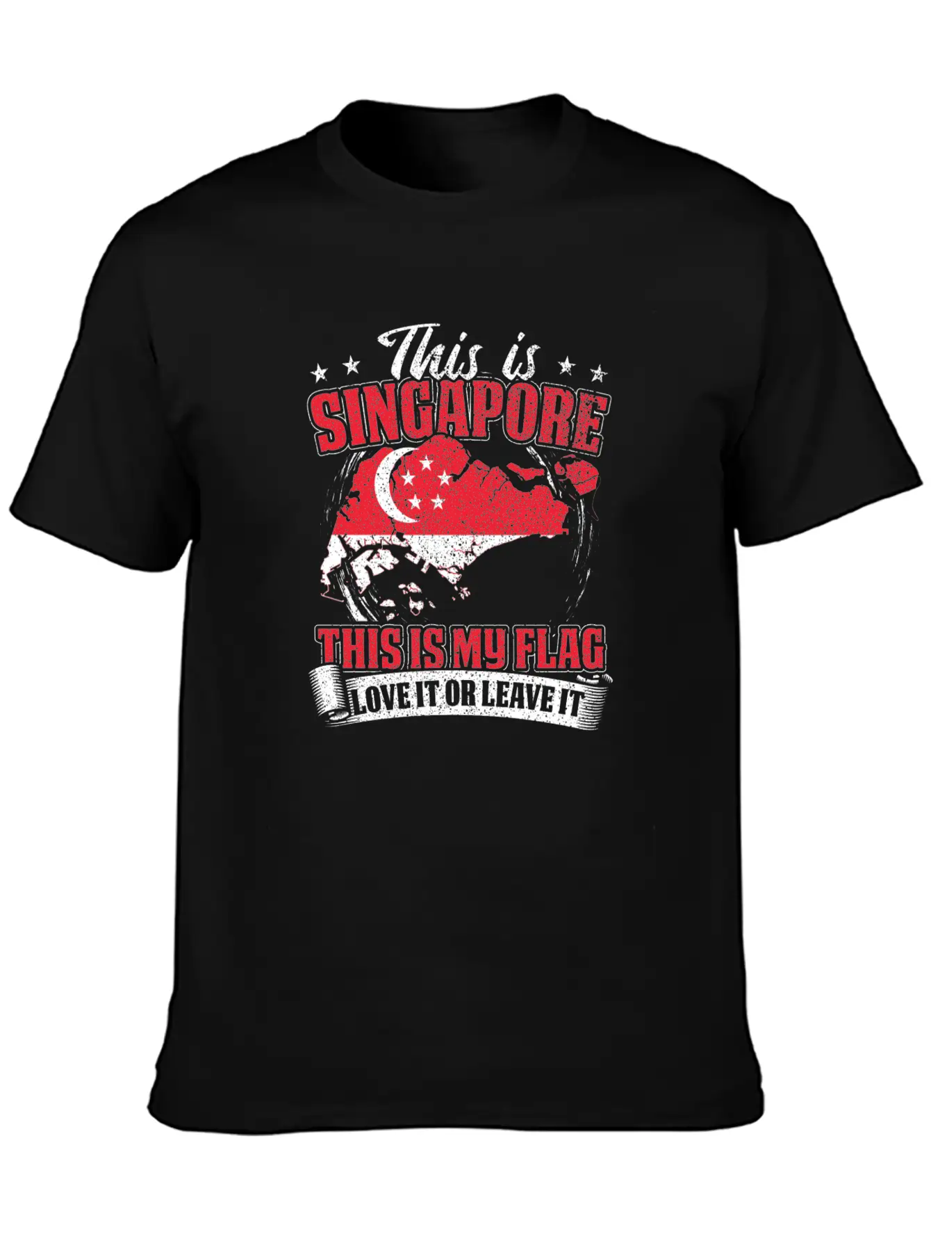 SINGAPORE FLAG Stylish Everyday T-Shirt – Unisex Basic Cotton Tee