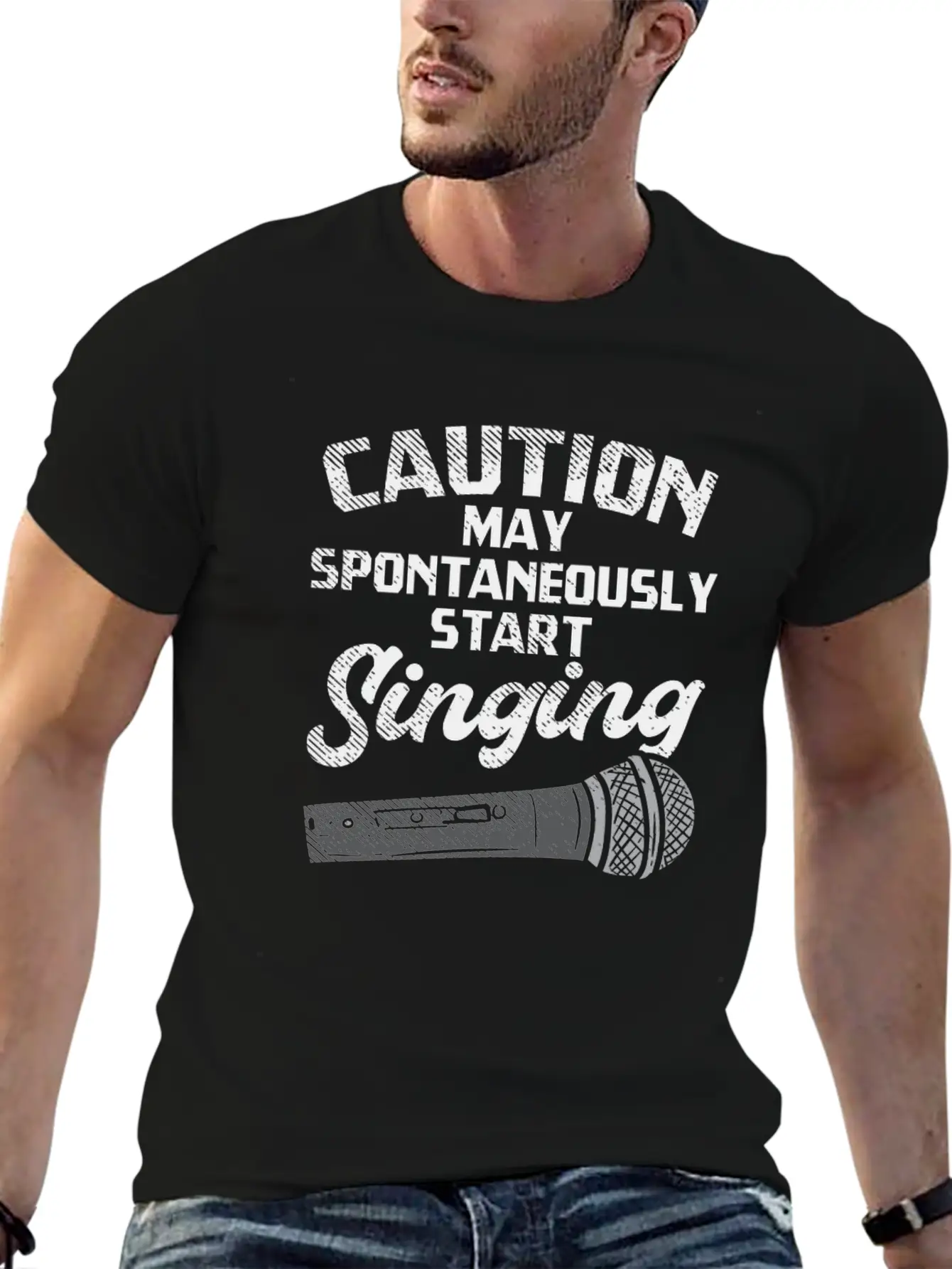 Singer Caution May Spontaneously Start Singing Stylish Everyday T-Shirt – Unisex Basic Cotton Tee