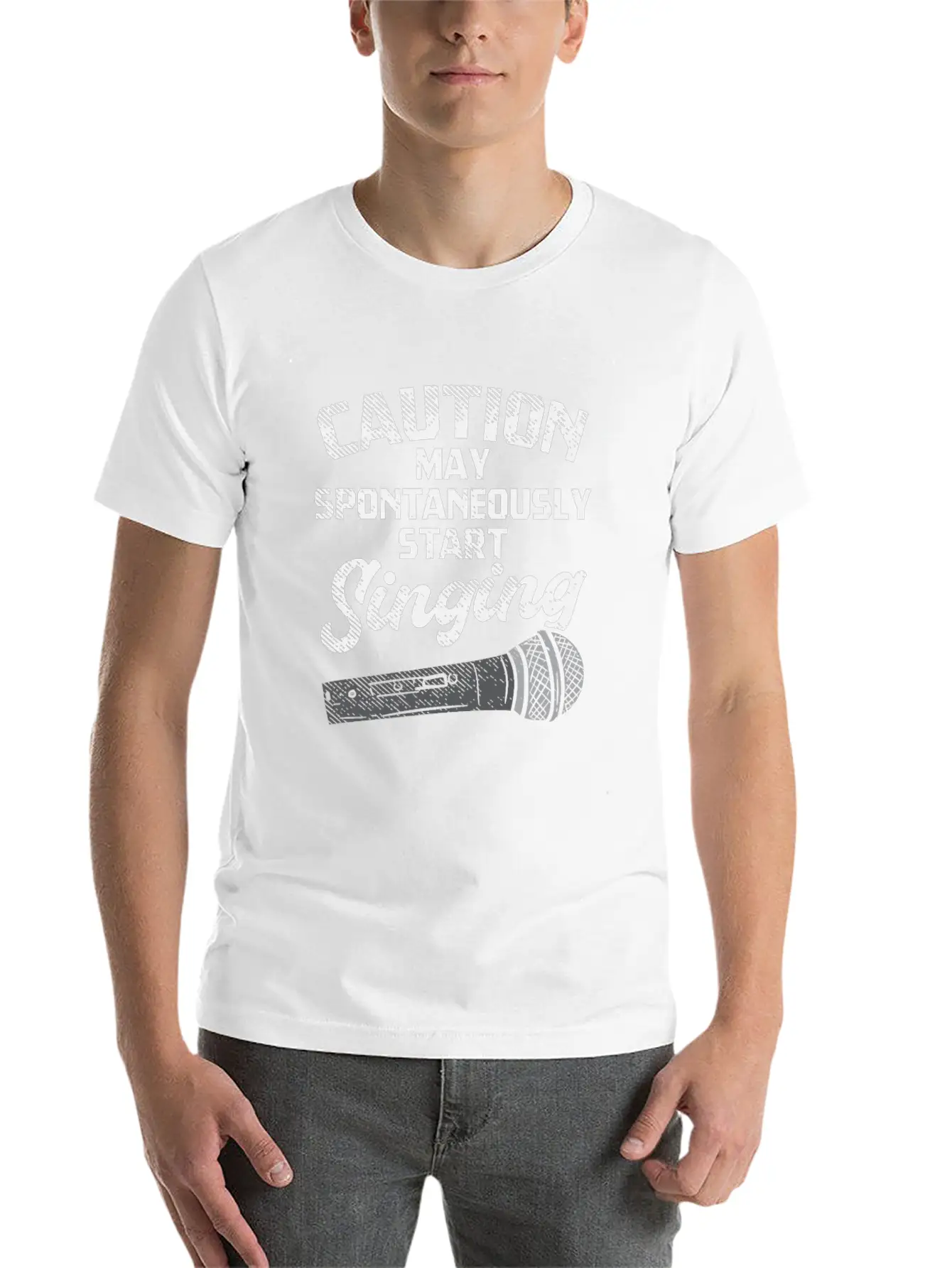 Singer Caution May Spontaneously Start Singing Stylish Everyday T-Shirt – Unisex Basic Cotton Tee