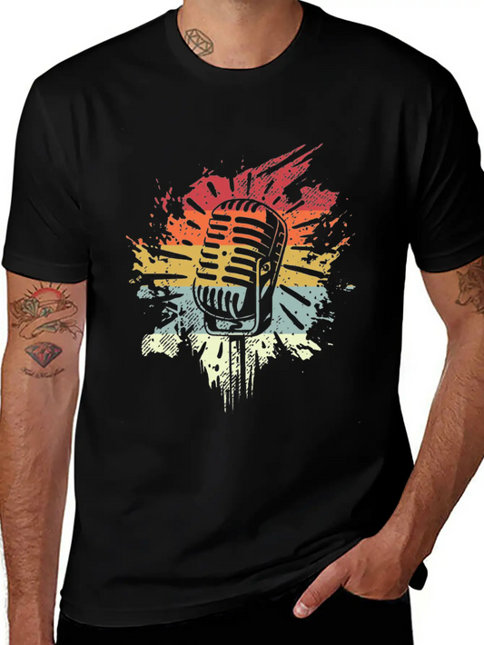 Singer Vocalist Musician Microphonene Retro Mic Relaxed Everyday Tee – Lightweight And Durable Cotton
