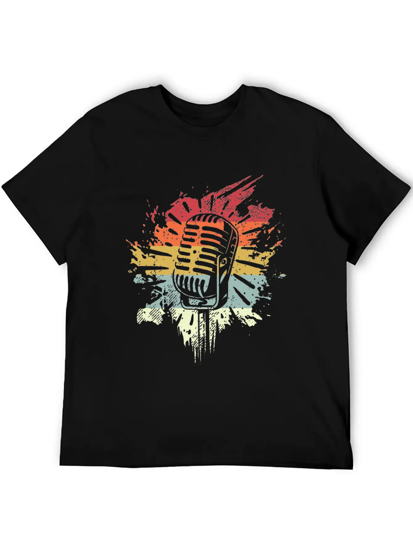 Singer Vocalist Musician Microphonene Retro Mic Relaxed Everyday Tee – Lightweight And Durable Cotton