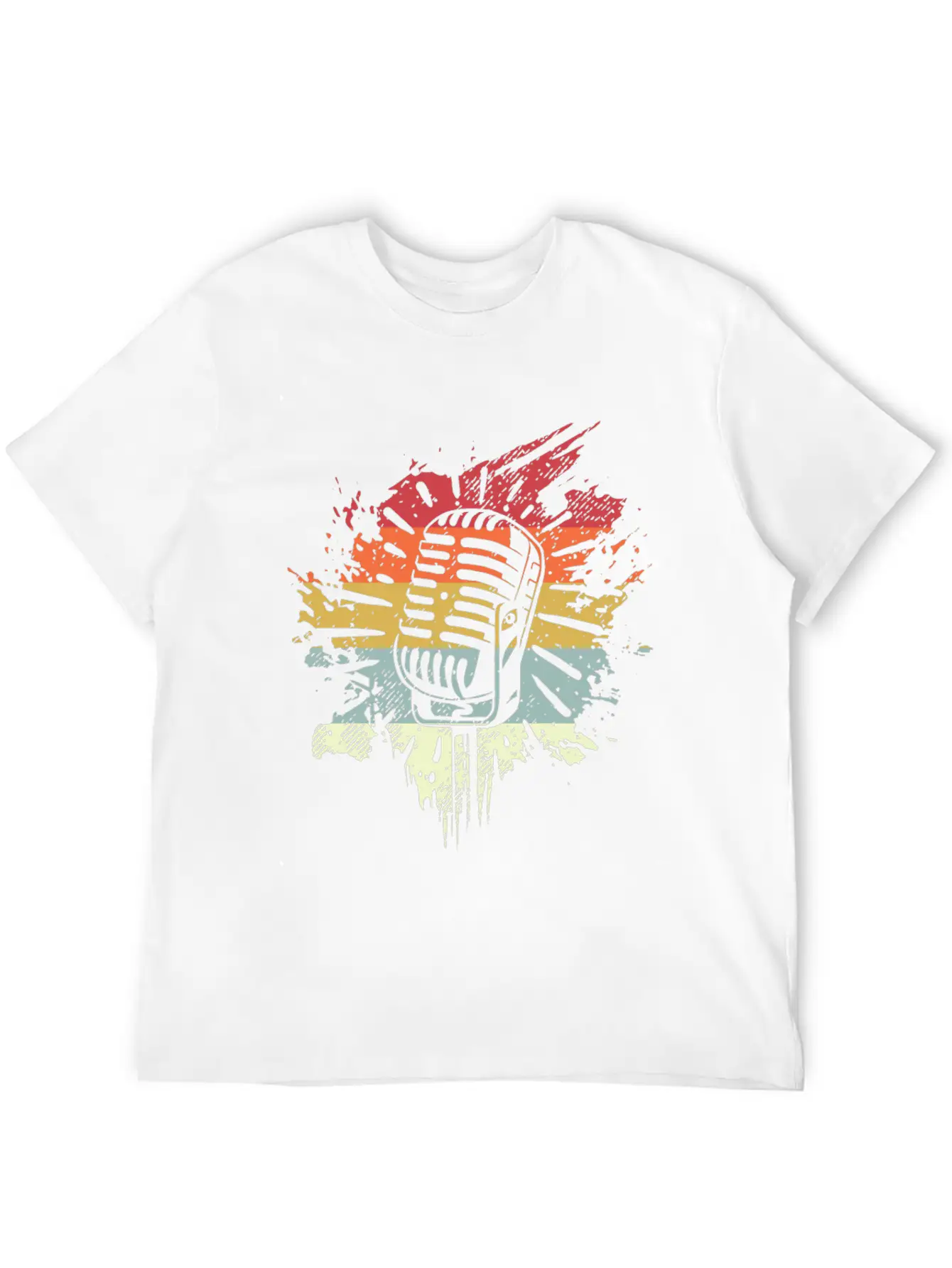 Singer Vocalist Musician Microphonene Retro Mic Relaxed Everyday Tee – Lightweight And Durable Cotton