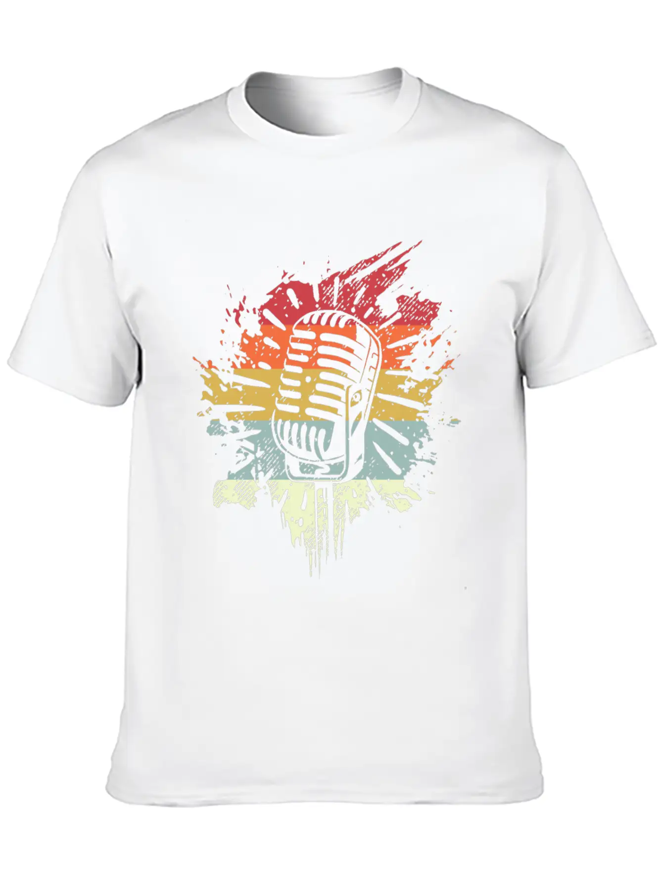 Singer Vocalist Musician Microphonene Retro Mic Relaxed Everyday Tee – Lightweight And Durable Cotton