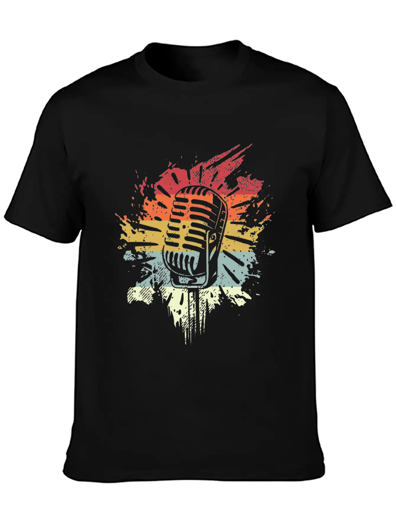 Singer Vocalist Musician Microphonene Retro Mic Relaxed Everyday Tee – Lightweight And Durable Cotton