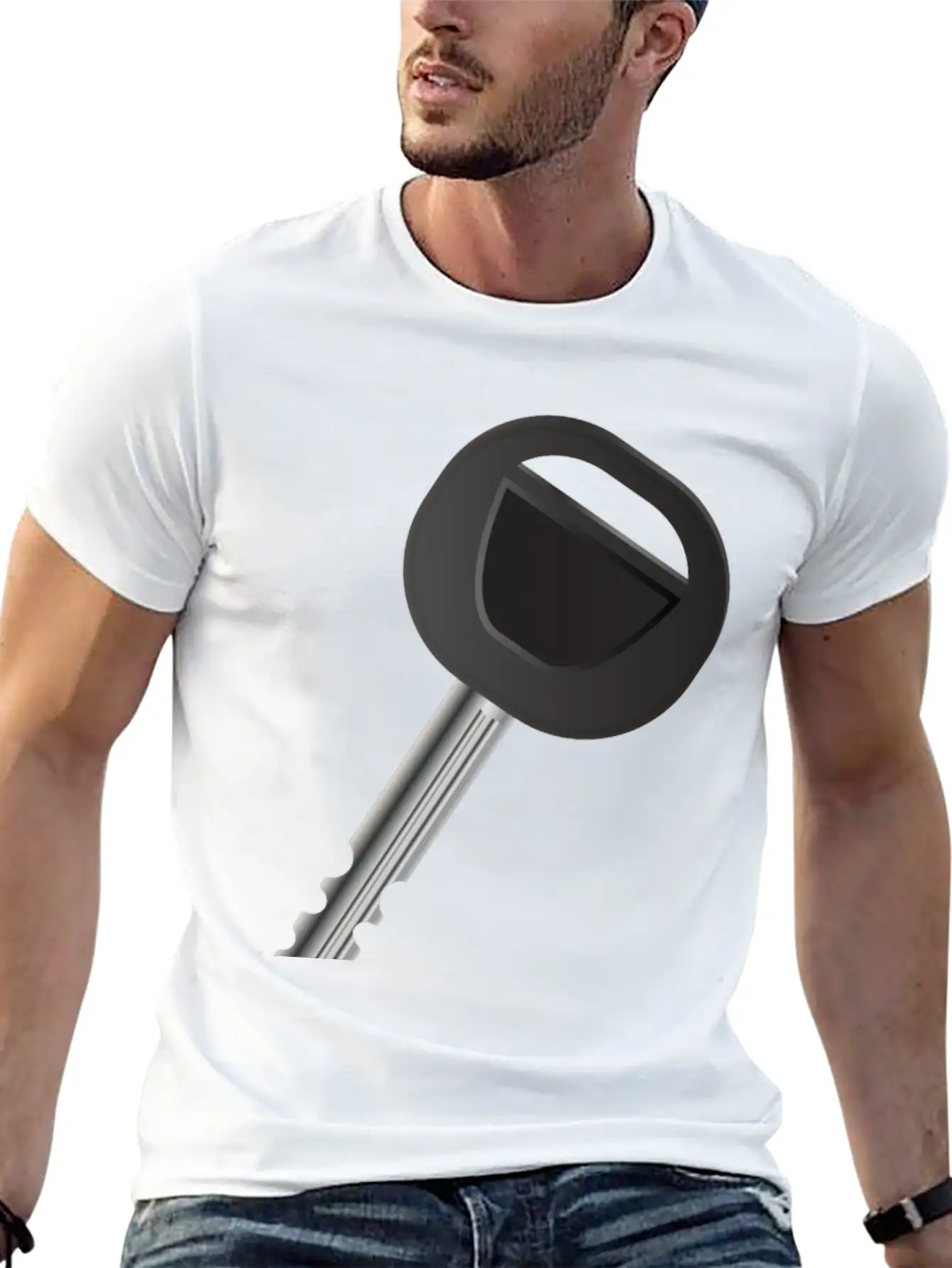 Single Car Key For Automobile Fans Unisex Short Sleeve Soft Cotton T-Shirt – Casual Everyday Wear