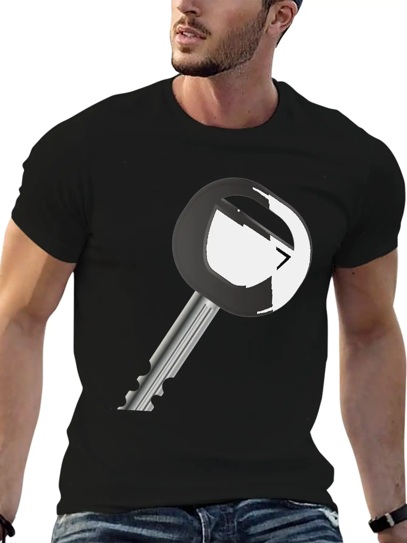 Single Car Key For Automobile Fans Unisex Short Sleeve Soft Cotton T-Shirt – Casual Everyday Wear
