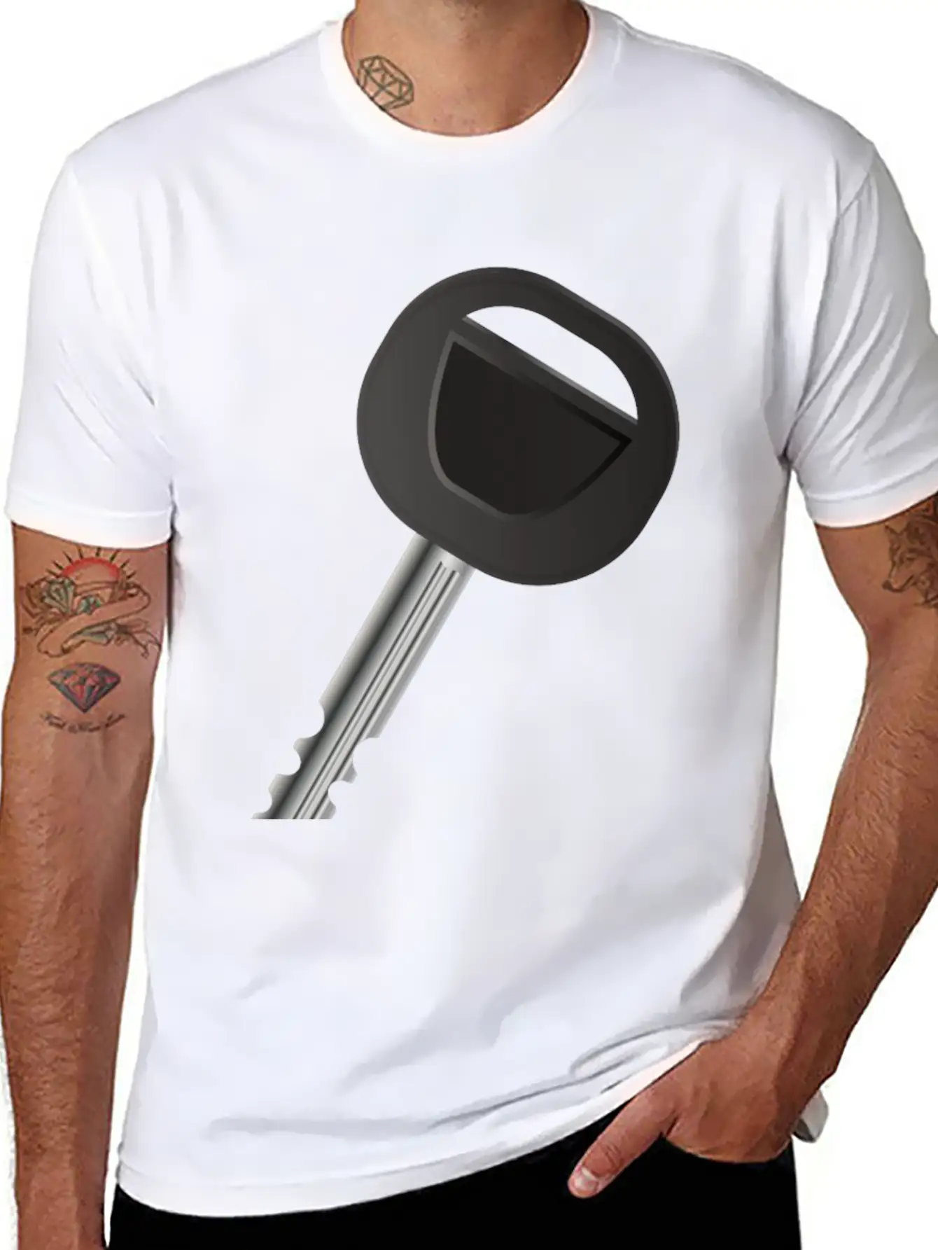Single Car Key For Automobile Fans Unisex Short Sleeve Soft Cotton T-Shirt – Casual Everyday Wear