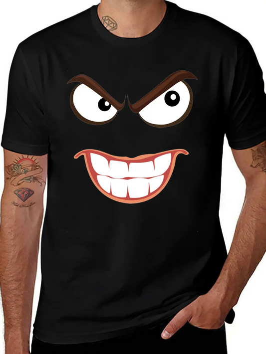 Sinister Smiley Face Essential Unisex Summer Tee – Soft Cotton Casual Fit
